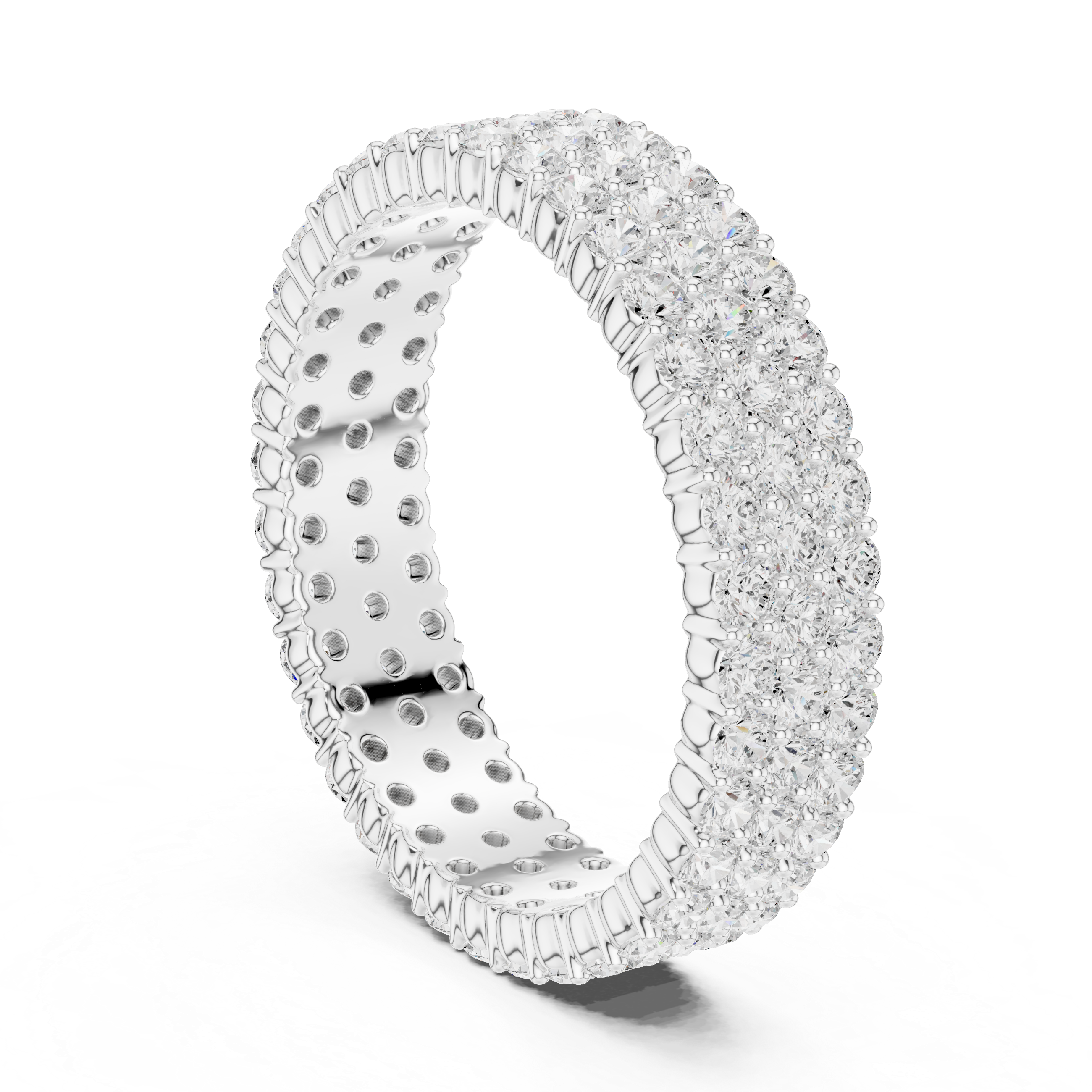 Triple Row Lab-Grown Diamond Eternity Band – Kiashaa Jewellery