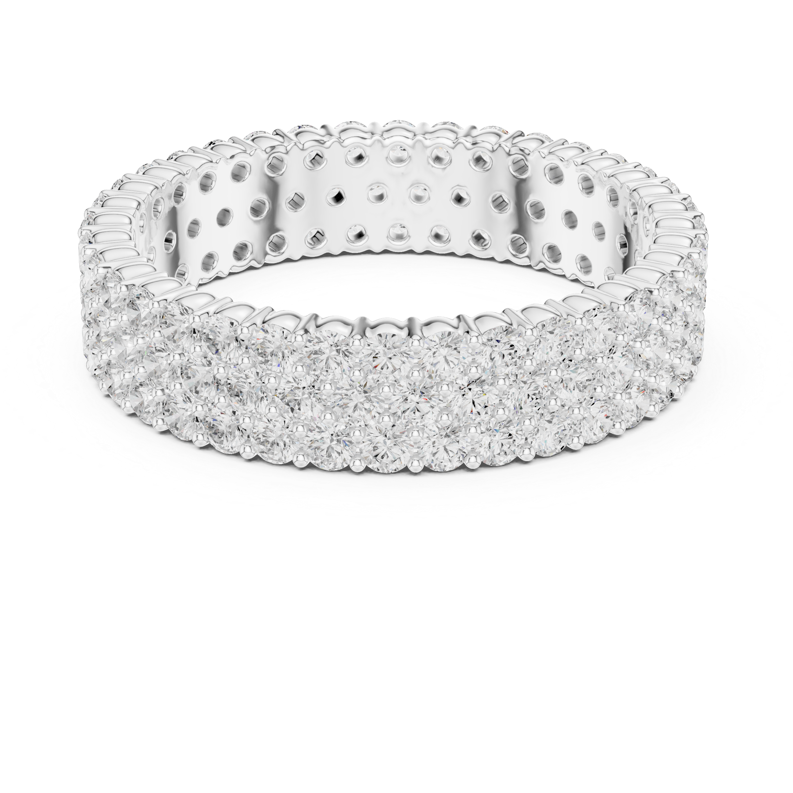 Triple Row Lab-Grown Diamond Eternity Band – Kiashaa Jewellery