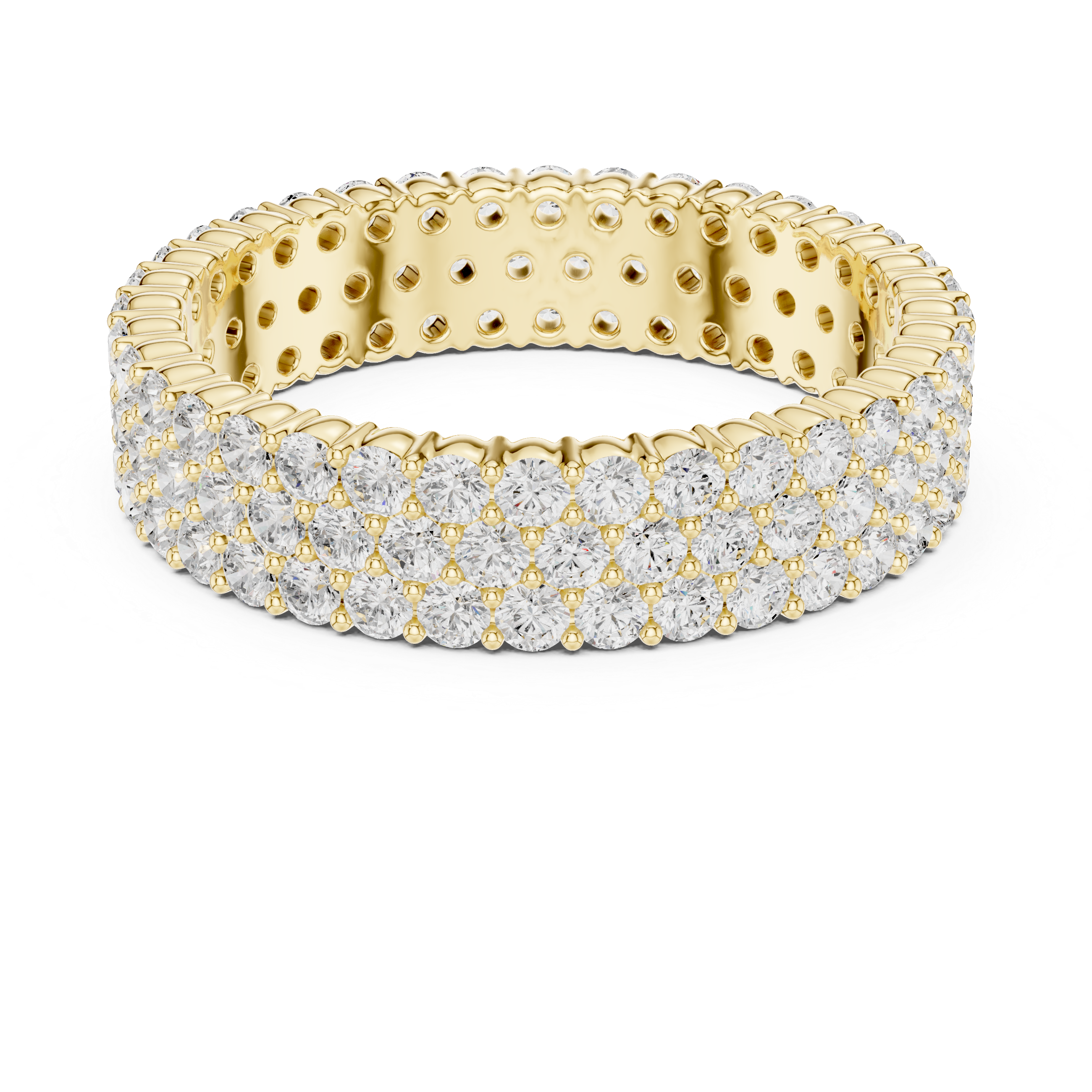 Triple Row Lab-Grown Diamond Eternity Band – Kiashaa Jewellery