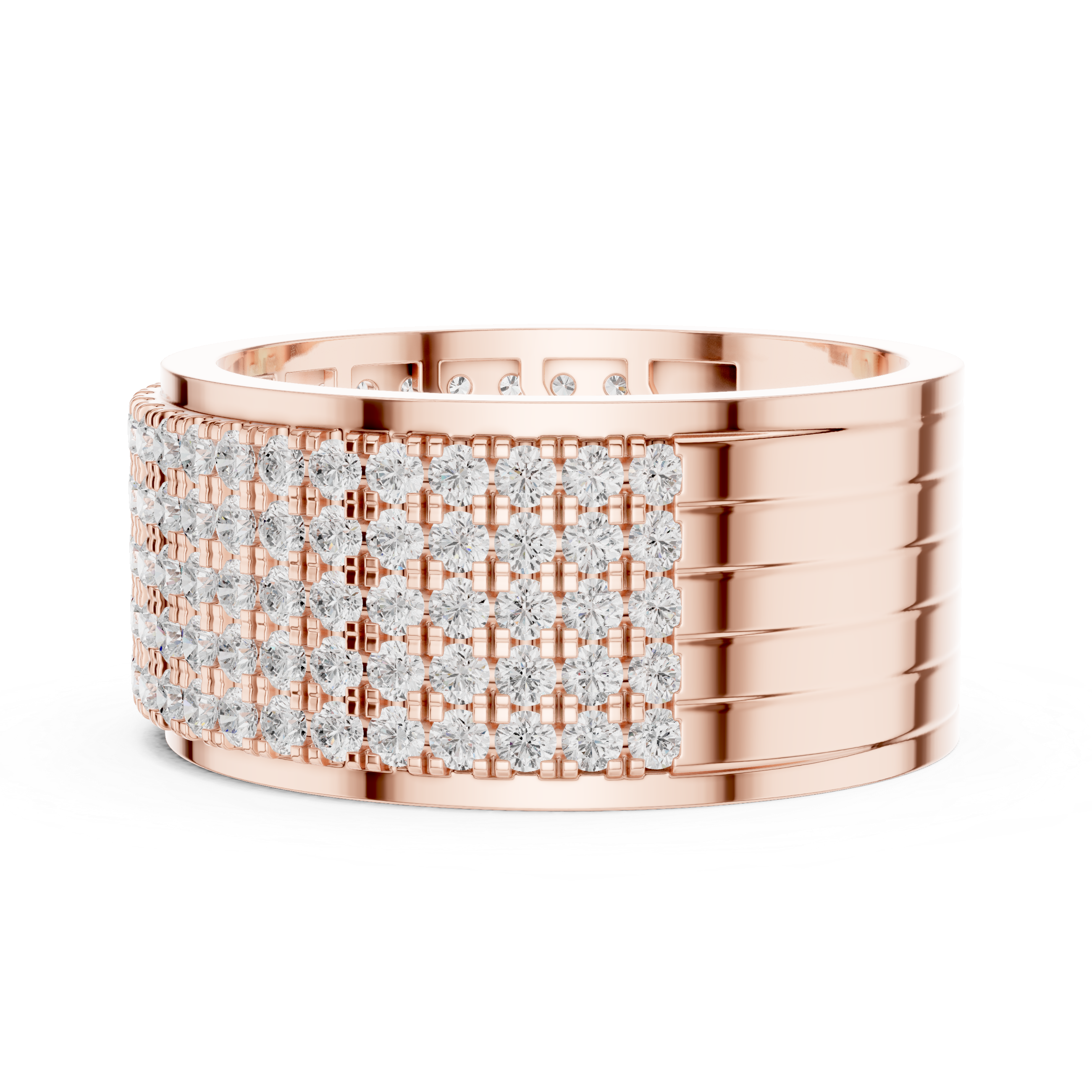 Bold Pavé Lab-Grown Diamond Men’s Band – Kiashaa Jewellery