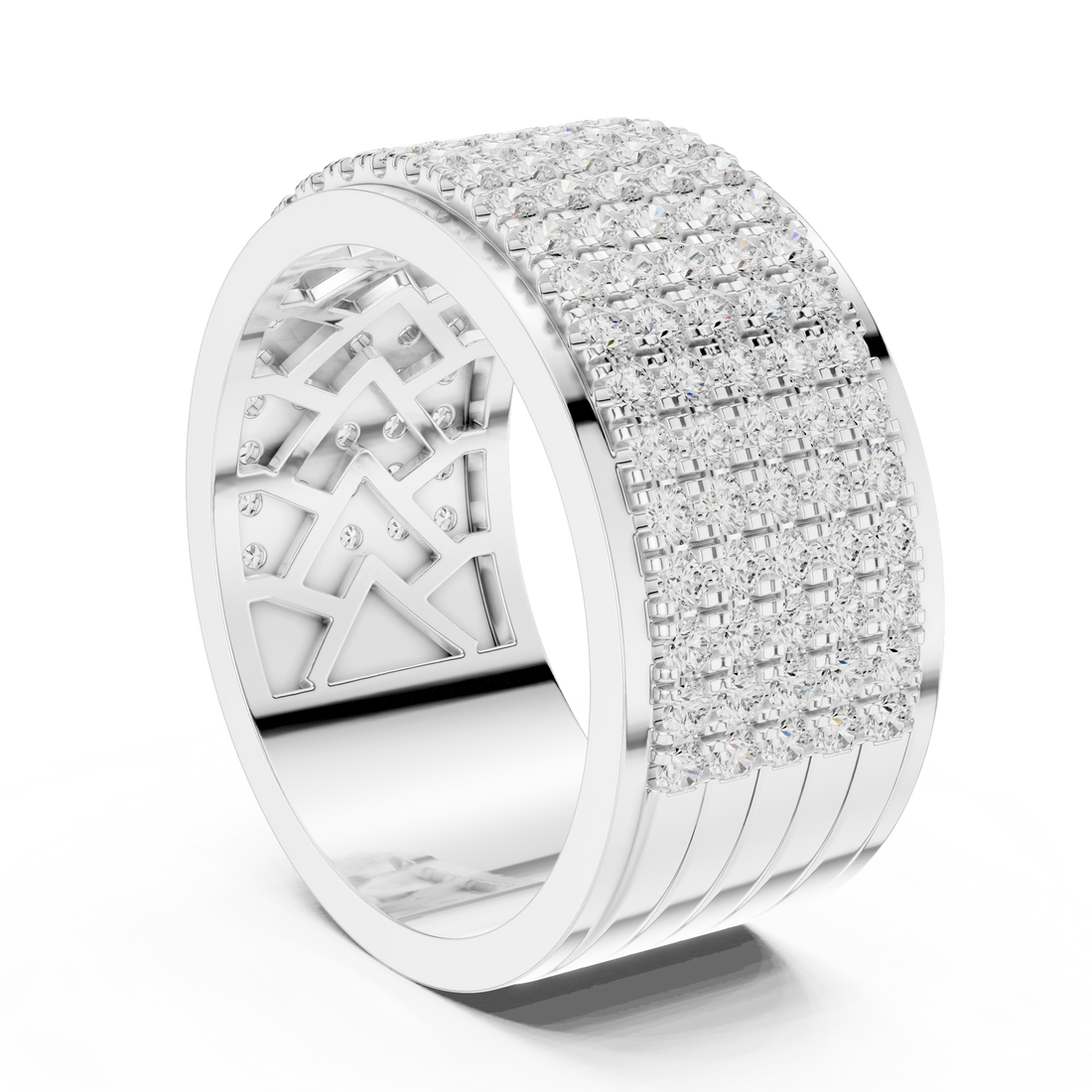 Bold Pavé Lab-Grown Diamond Men’s Band – Kiashaa Jewellery