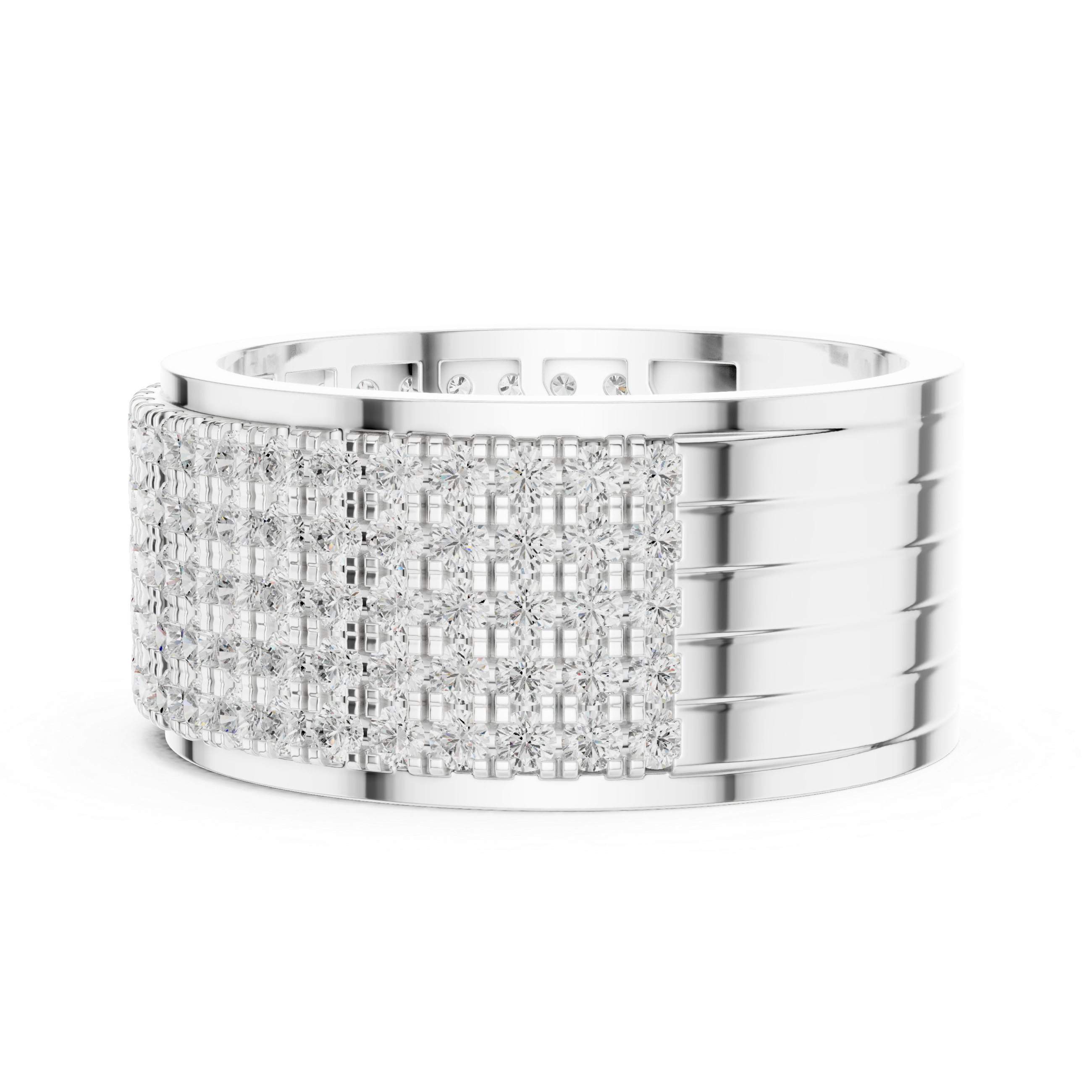 Bold Pavé Lab-Grown Diamond Men’s Band – Kiashaa Jewellery