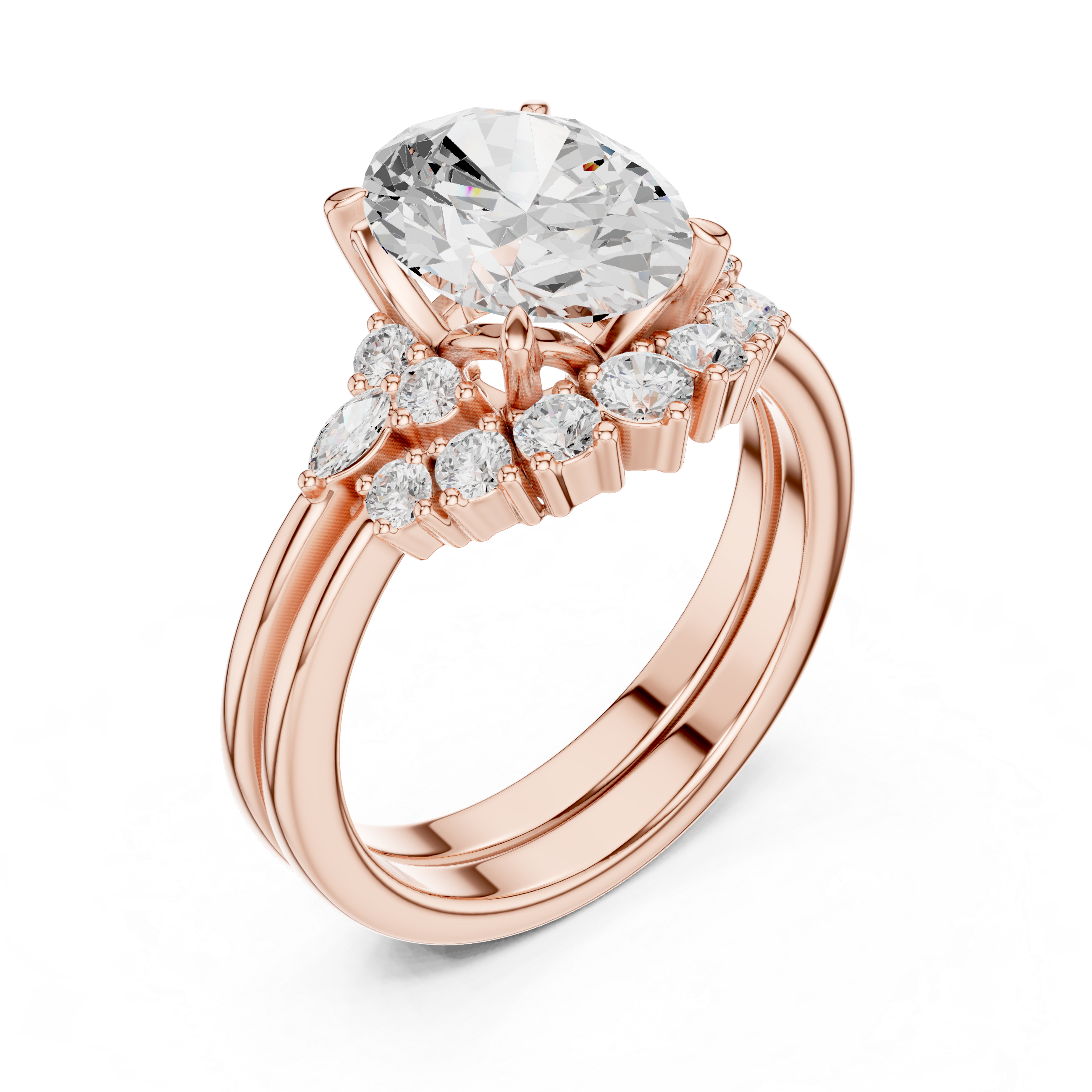 IGI Certified Oval-Cut Lab-Grown Diamond Engagement Ring | 14K & 18K Rose Gold | Kiashaa Jewellery