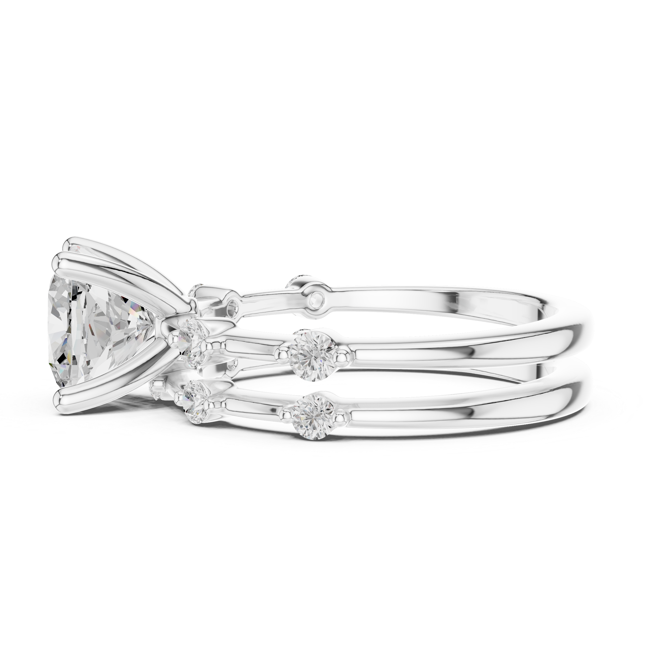 IGI Certified Cushion-Cut Solitaire Lab-Grown Diamond Ring with Side Diamonds | 14K & 18K Rose Gold | Kiashaa Jewellery