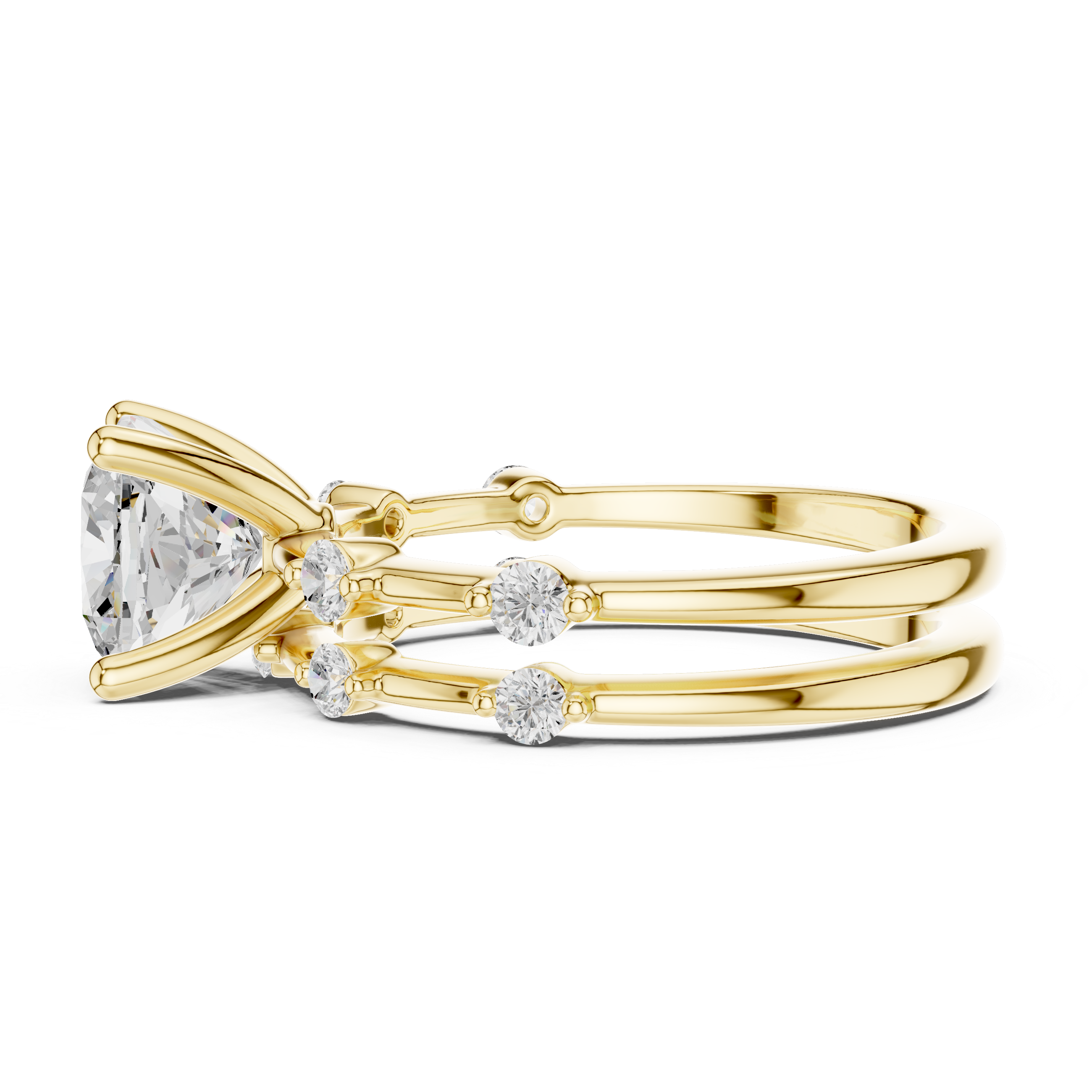 IGI Certified Cushion-Cut Solitaire Lab-Grown Diamond Ring with Side Diamonds | 14K & 18K Rose Gold | Kiashaa Jewellery