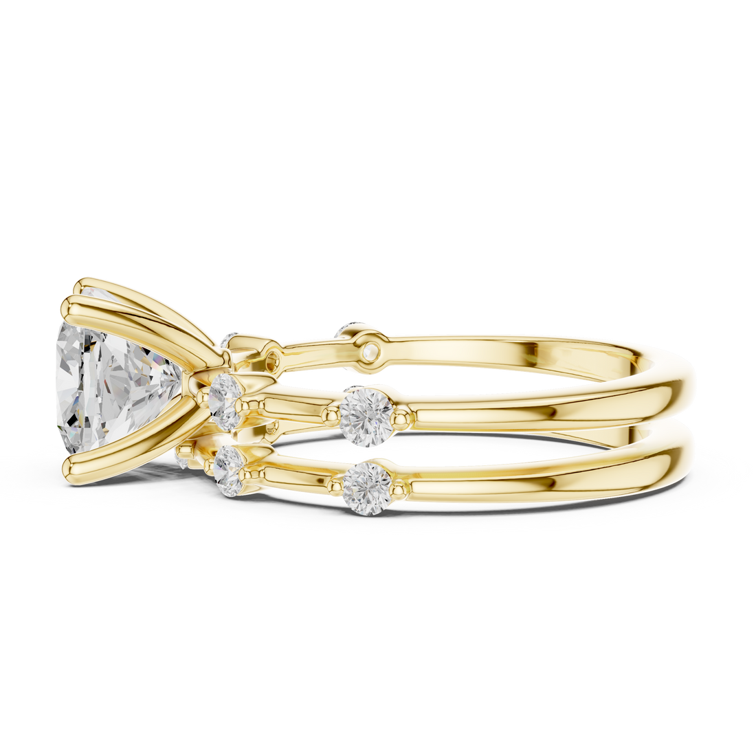 IGI Certified Cushion-Cut Solitaire Lab-Grown Diamond Ring with Side Diamonds | 14K & 18K Rose Gold | Kiashaa Jewellery
