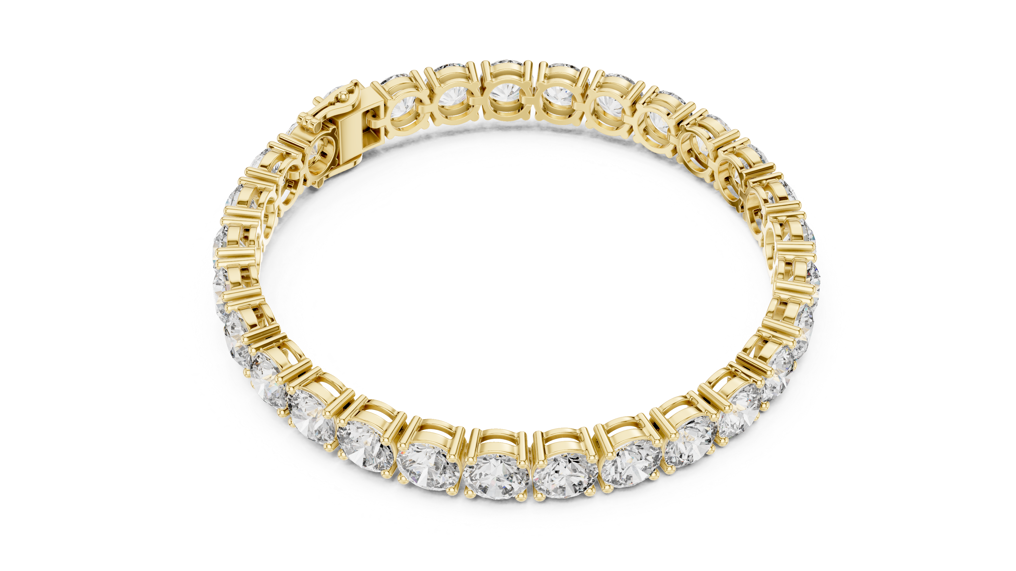 Classic Round Lab-Grown Diamond Bracelet in 14K/18K Gold – Kiashaa Jewellery