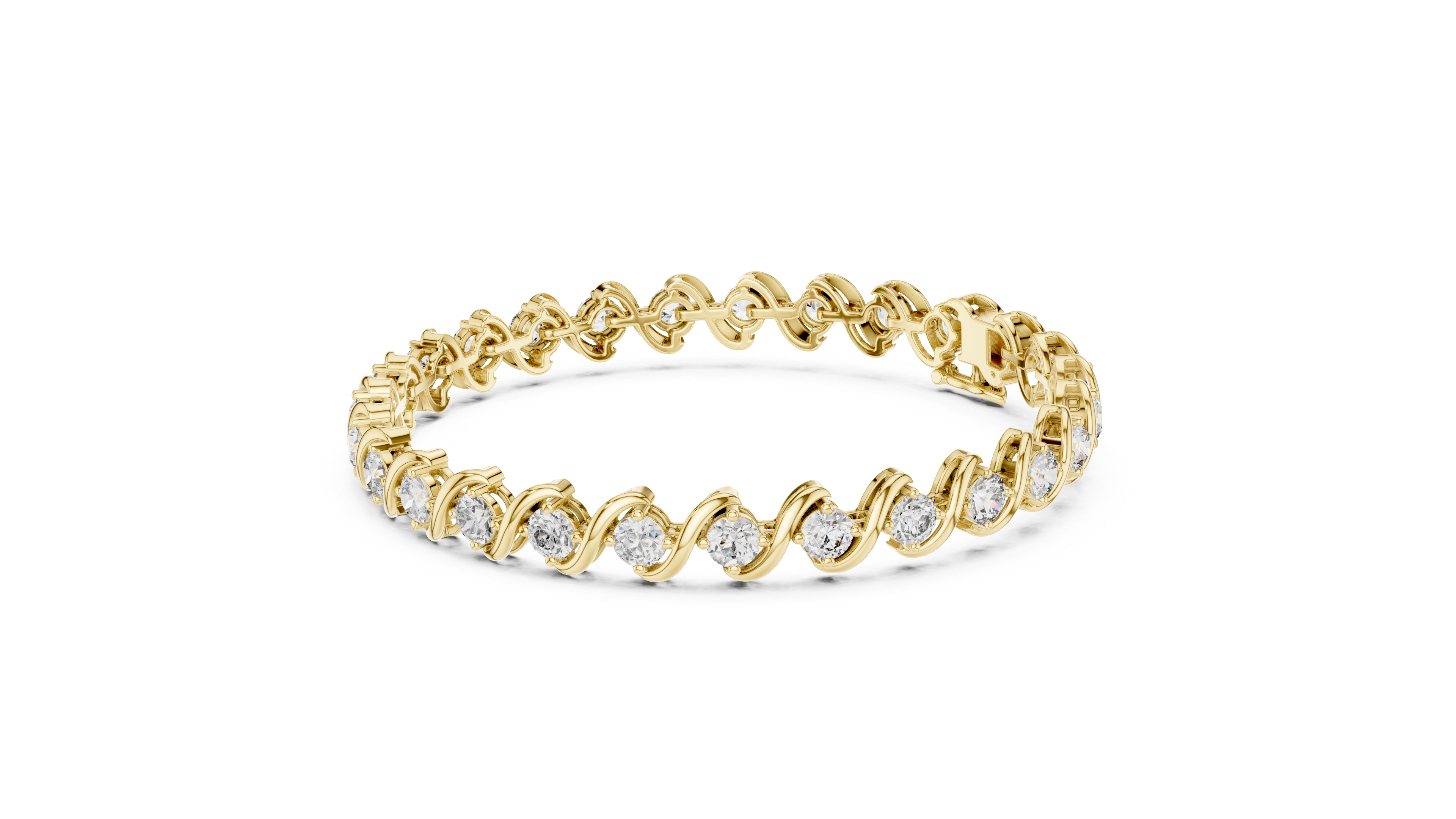 Elegant Wave Design Lab-Grown Diamond Bracelet in Rose Gold