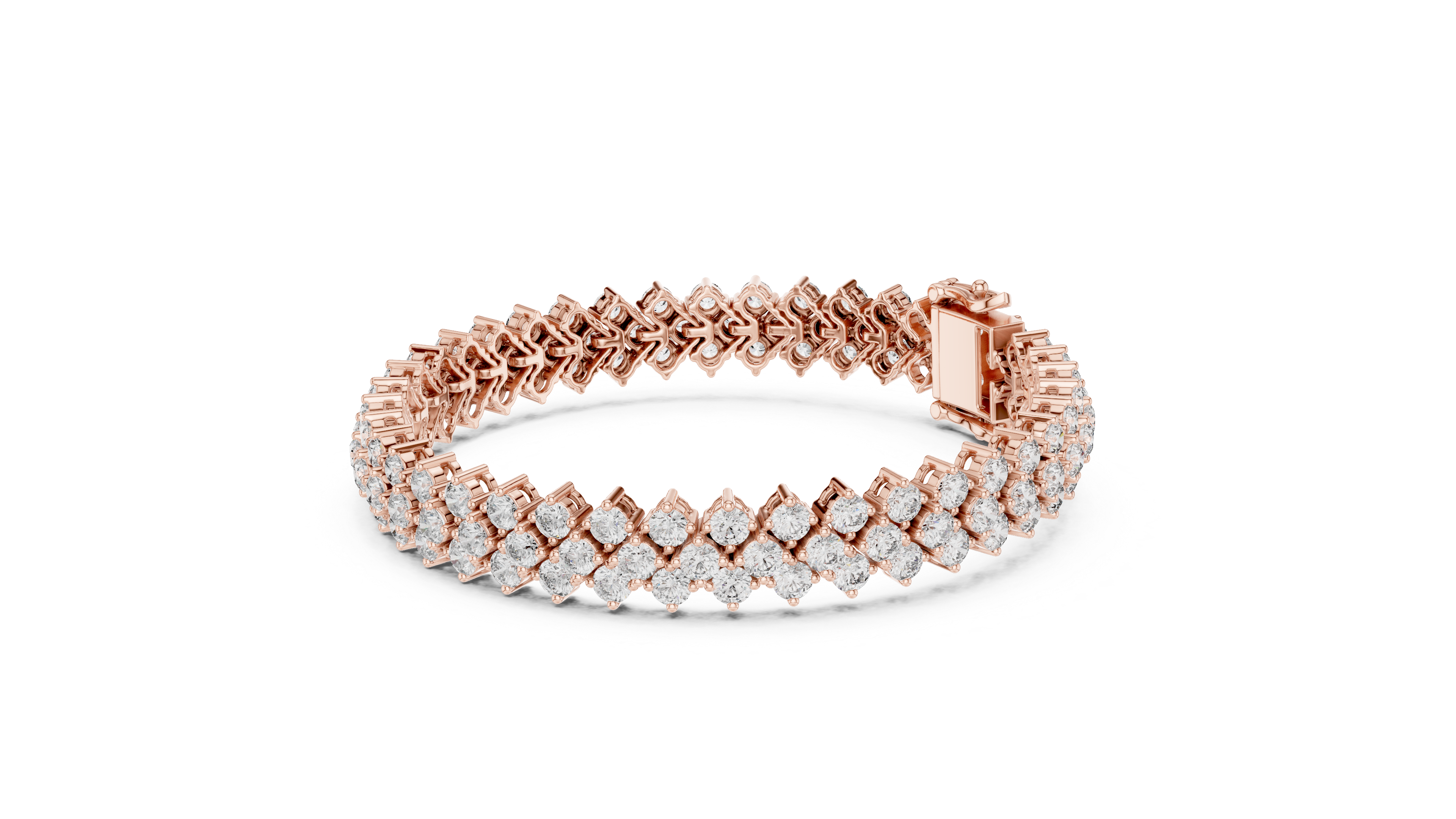 Royal Diamond Cluster Lab-Grown Diamond Bracelet in Rose Gold