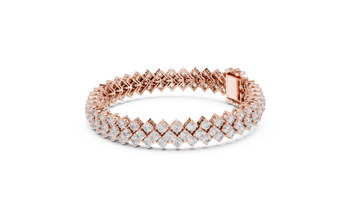 Royal Diamond Cluster Lab-Grown Diamond Bracelet in Rose Gold