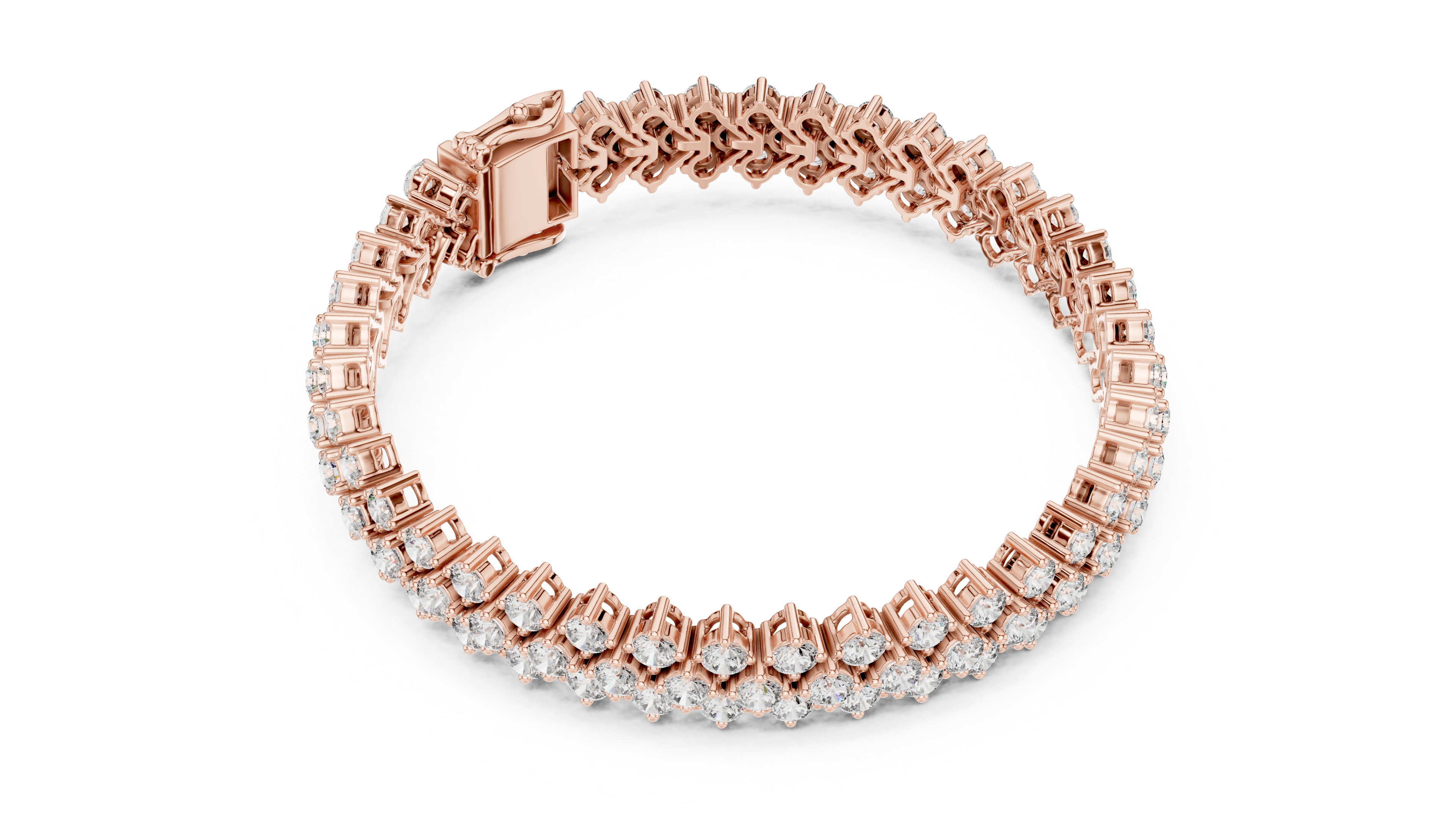 Royal Diamond Cluster Lab-Grown Diamond Bracelet in Rose Gold