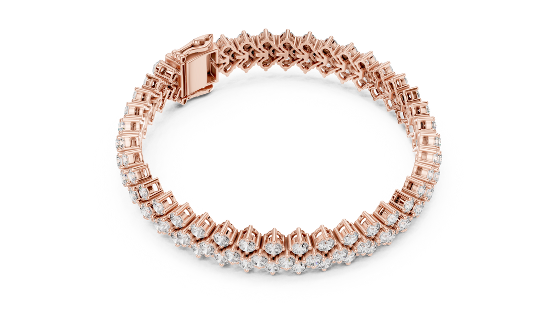 Royal Diamond Cluster Lab-Grown Diamond Bracelet in Rose Gold