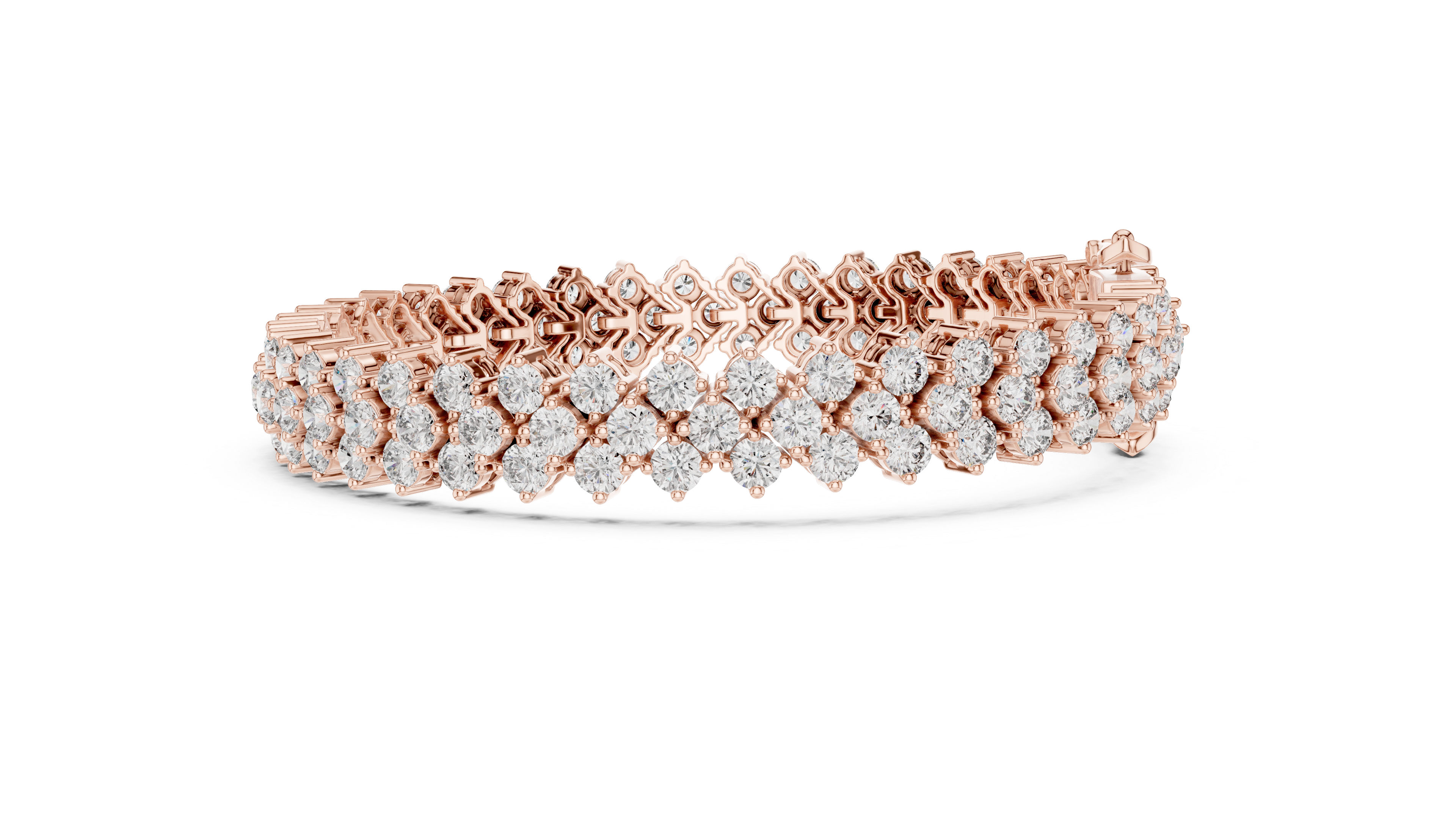 Royal Diamond Cluster Lab-Grown Diamond Bracelet in Rose Gold