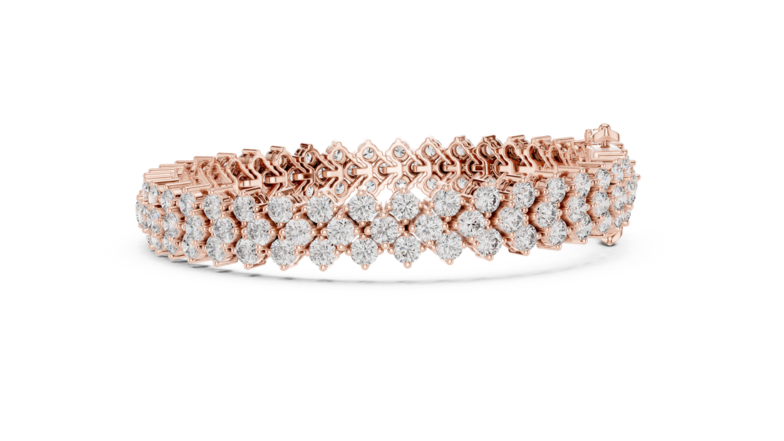 Royal Diamond Cluster Lab-Grown Diamond Bracelet in Rose Gold