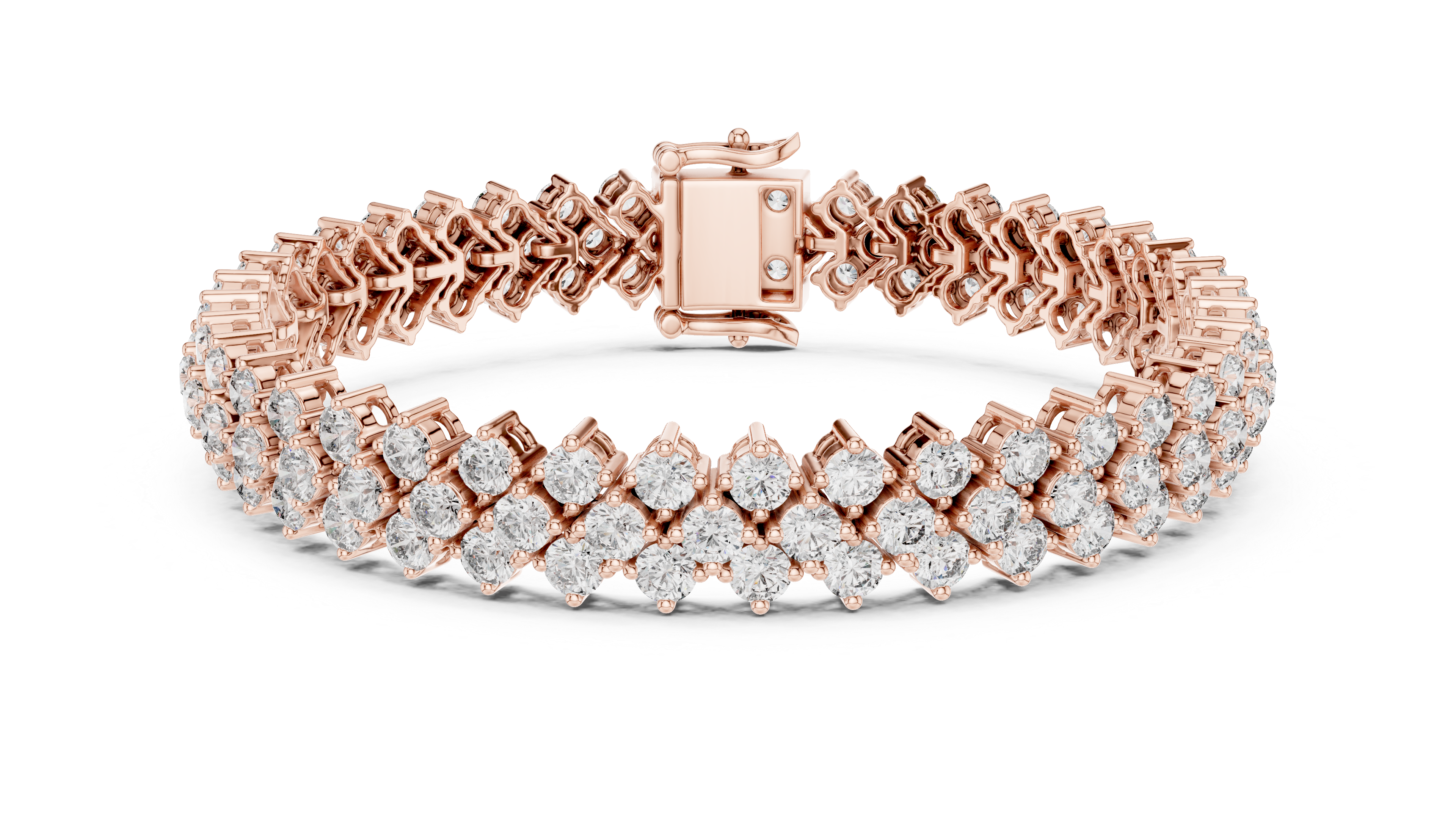 Royal Diamond Cluster Lab-Grown Diamond Bracelet in Rose Gold