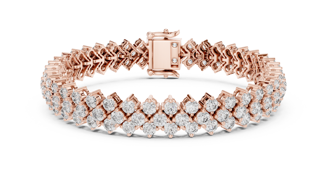 Royal Diamond Cluster Lab-Grown Diamond Bracelet in Rose Gold