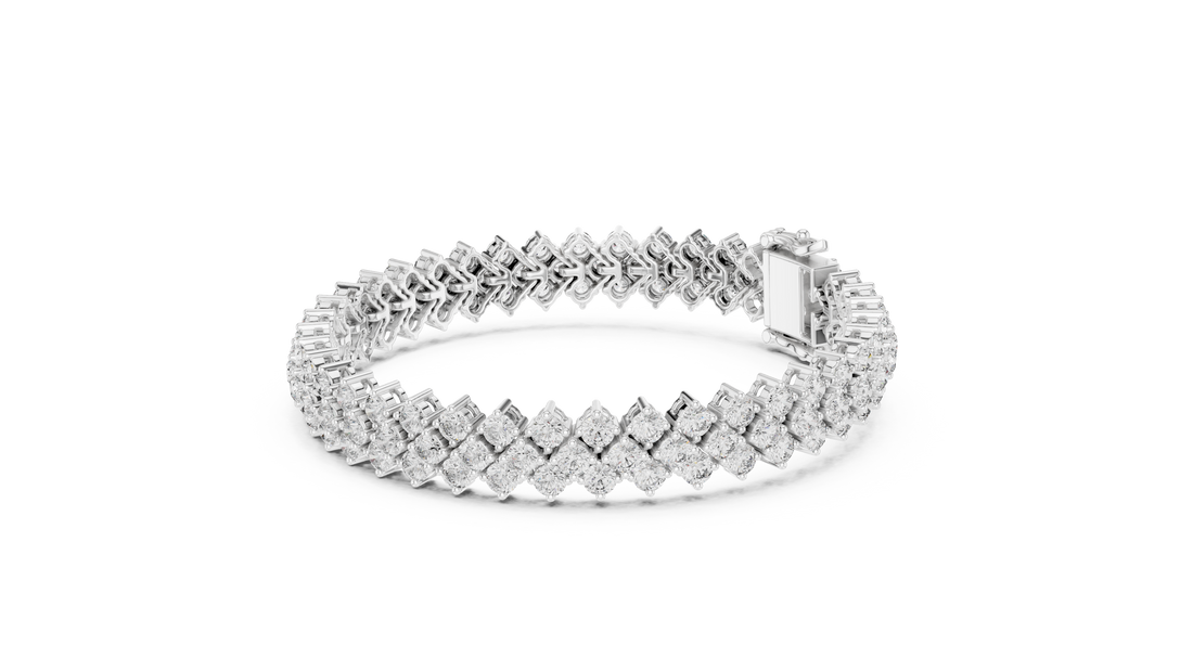 Royal Diamond Cluster Lab-Grown Diamond Bracelet in Rose Gold