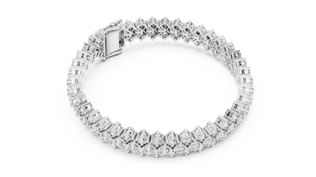 Royal Diamond Cluster Lab-Grown Diamond Bracelet in Rose Gold
