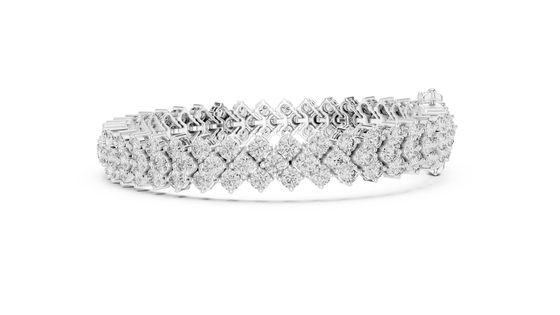 Royal Diamond Cluster Lab-Grown Diamond Bracelet in Rose Gold
