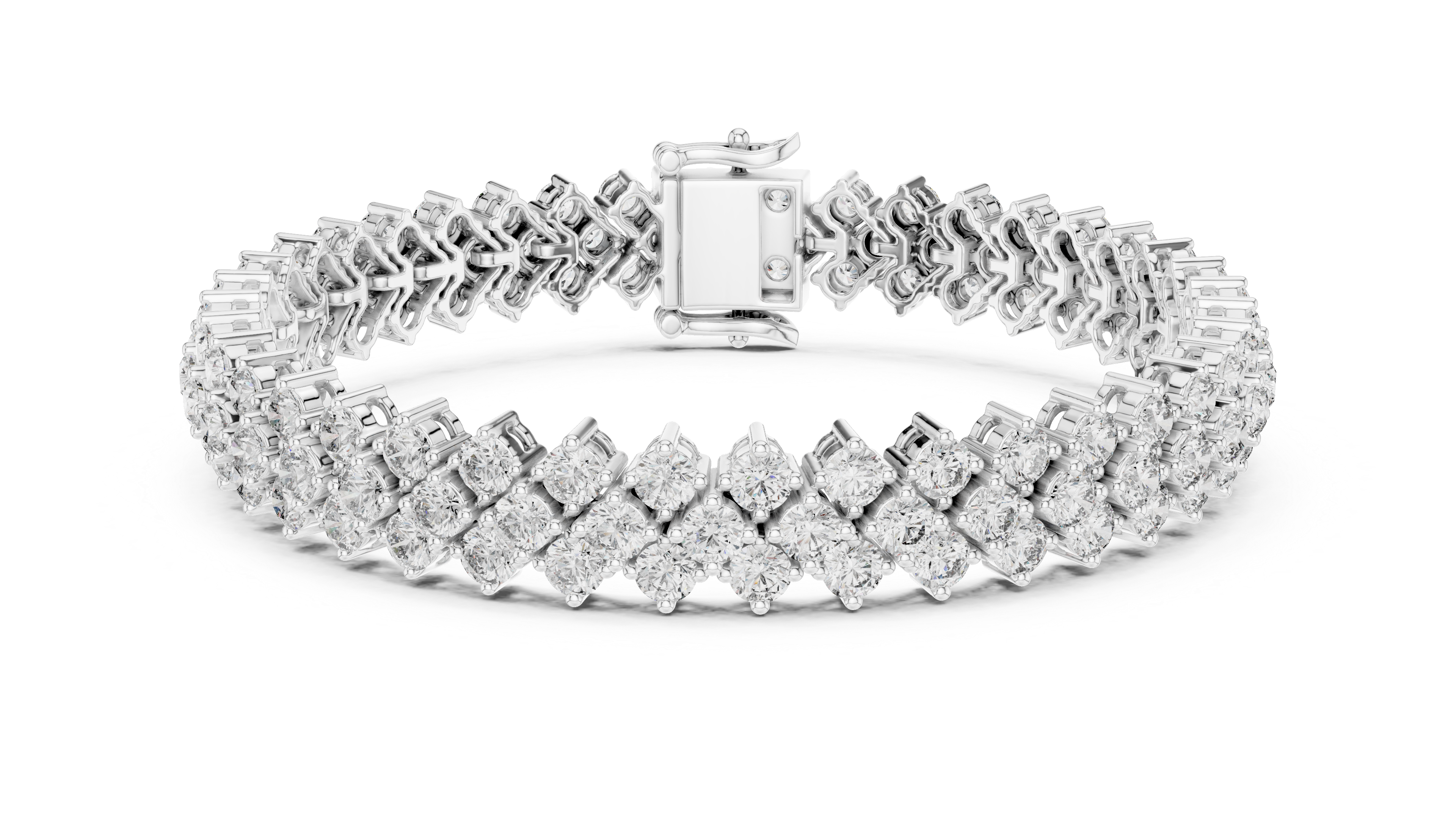 Royal Diamond Cluster Lab-Grown Diamond Bracelet in Rose Gold