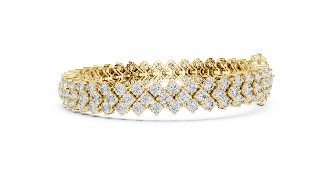 Royal Diamond Cluster Lab-Grown Diamond Bracelet in Rose Gold