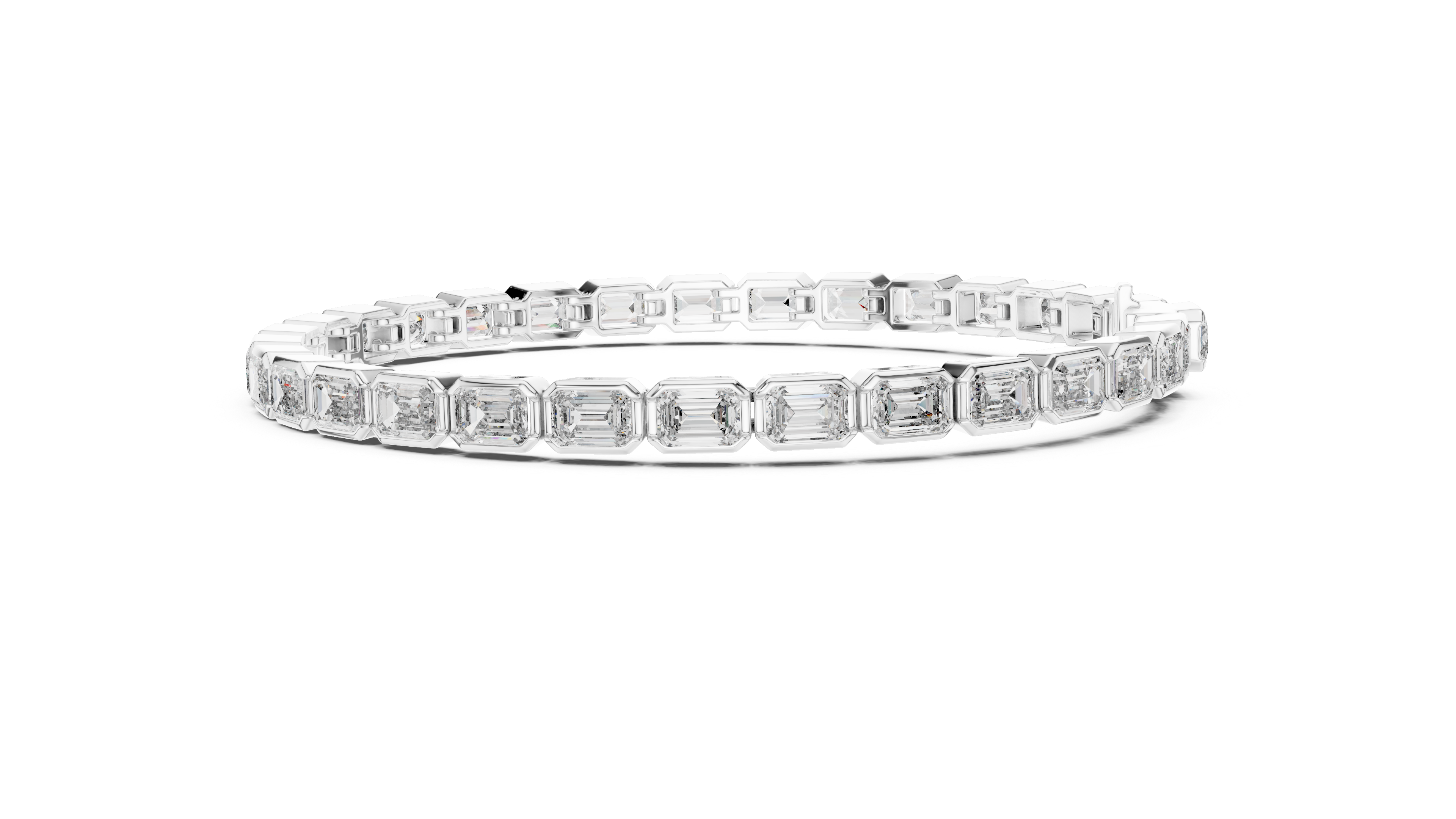 Elegant Emerald-Cut Lab-Grown Diamond Bracelet in 14K/18K Rose Gold