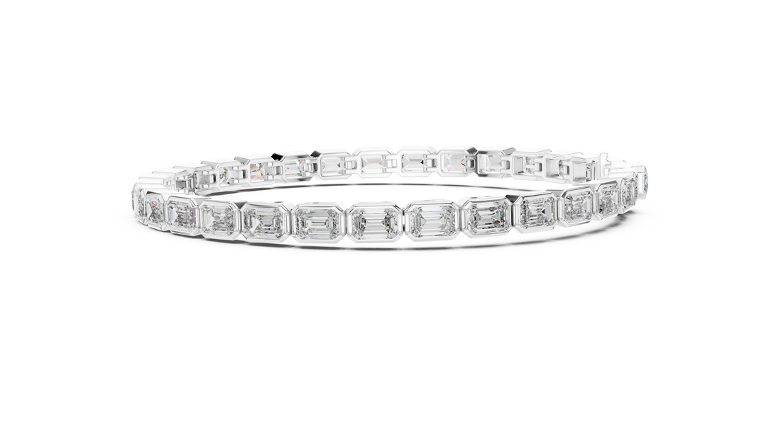 Elegant Emerald-Cut Lab-Grown Diamond Bracelet in 14K/18K Rose Gold