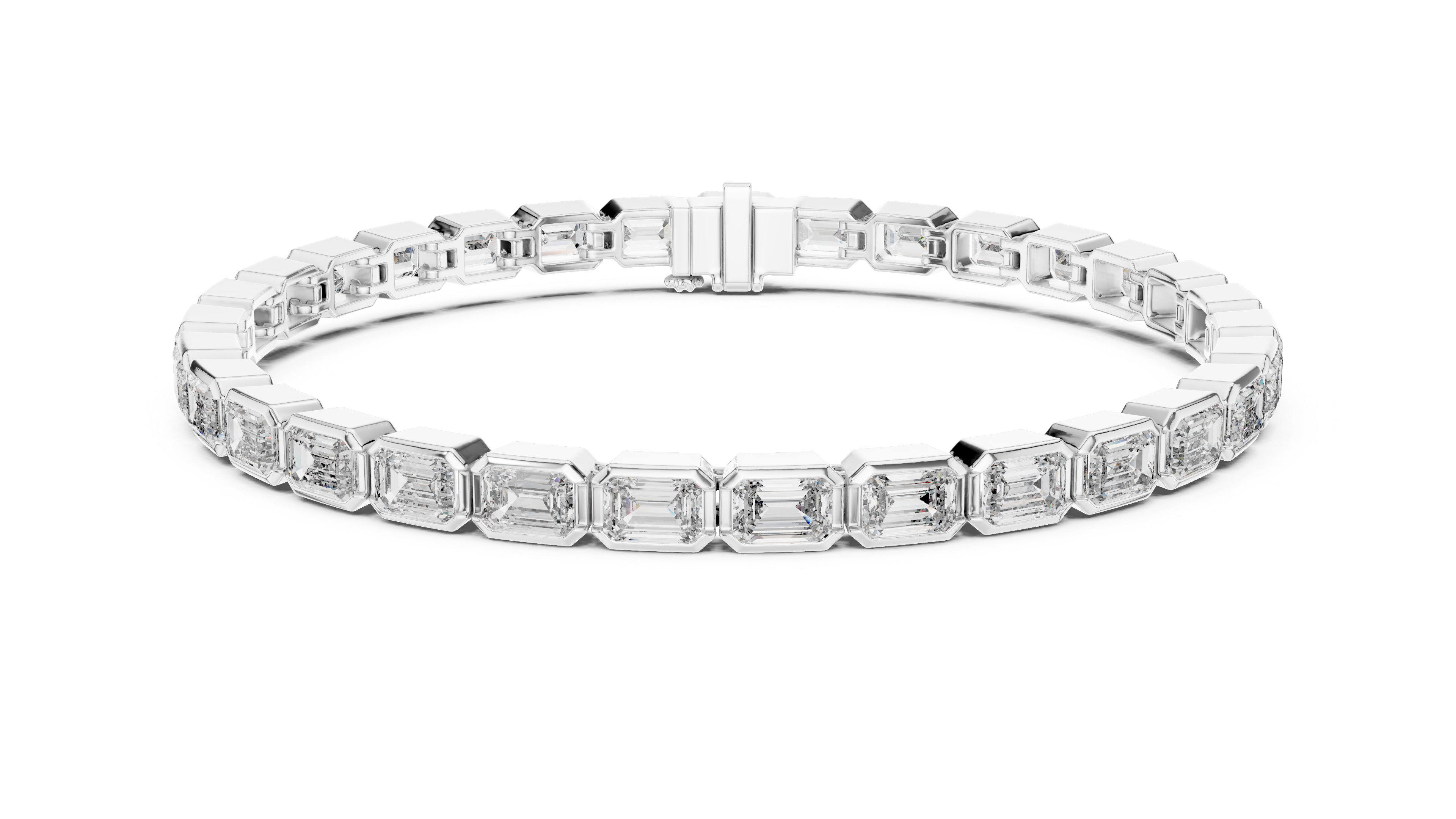Elegant Emerald-Cut Lab-Grown Diamond Bracelet in 14K/18K Rose Gold