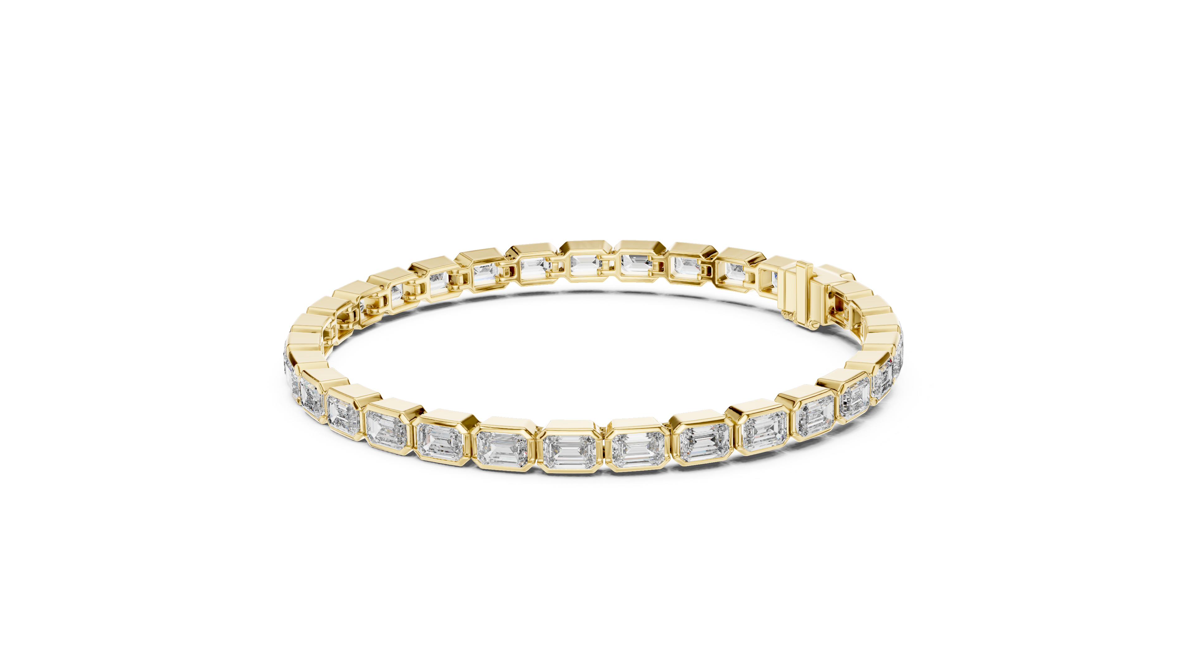 Elegant Emerald-Cut Lab-Grown Diamond Bracelet in 14K/18K Rose Gold