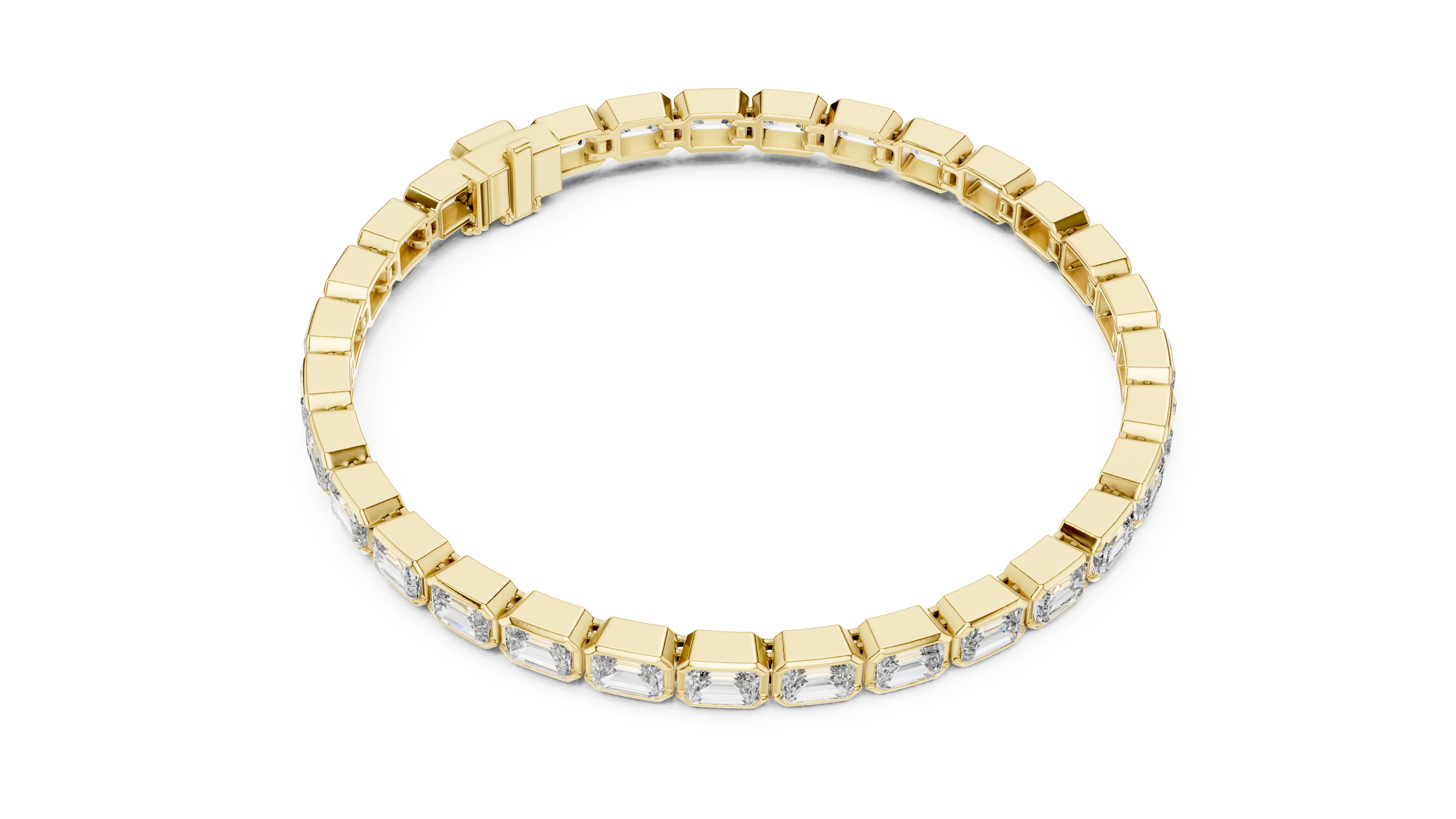 Elegant Emerald-Cut Lab-Grown Diamond Bracelet in 14K/18K Rose Gold