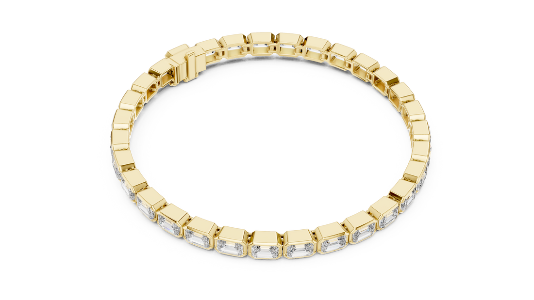 Elegant Emerald-Cut Lab-Grown Diamond Bracelet in 14K/18K Rose Gold