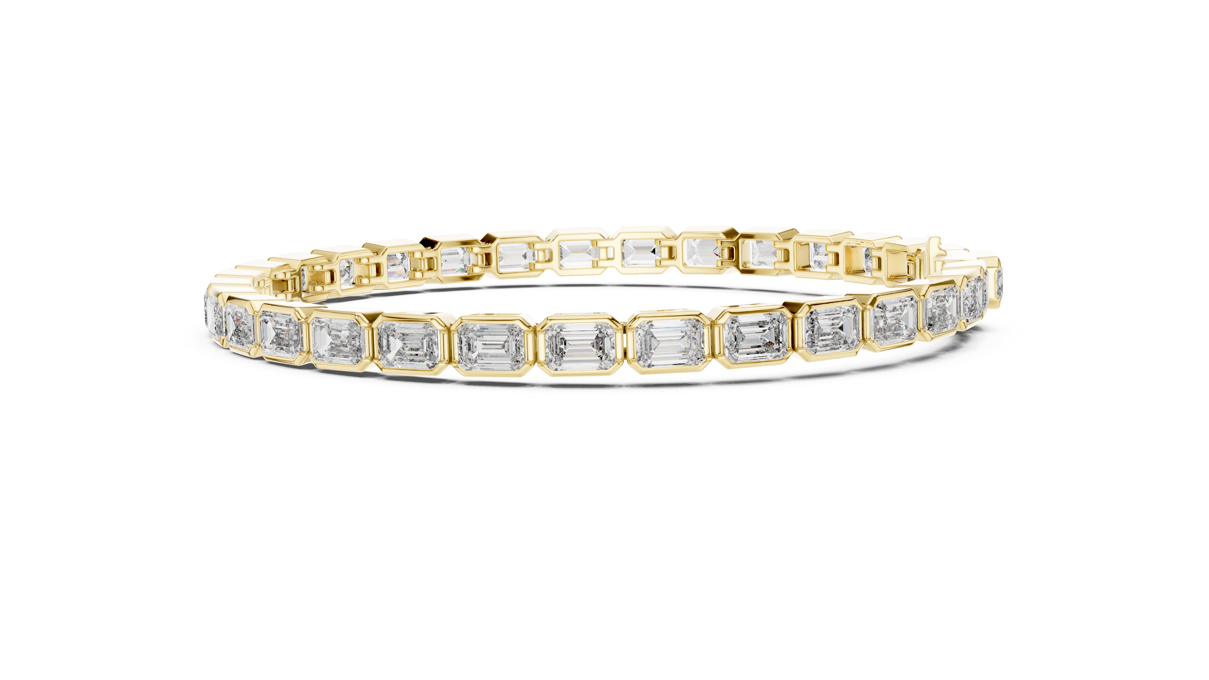 Elegant Emerald-Cut Lab-Grown Diamond Bracelet in 14K/18K Rose Gold