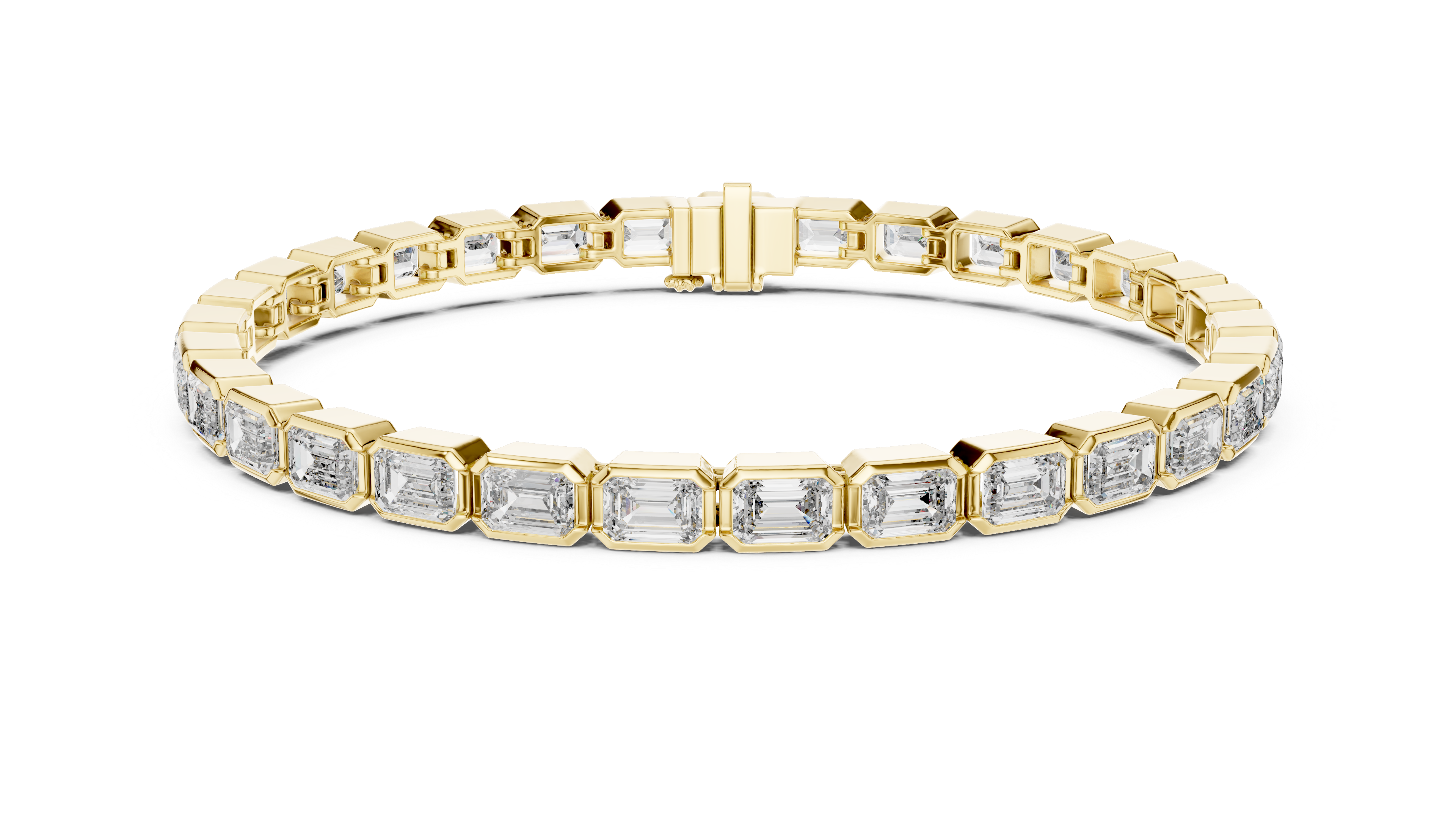 Elegant Emerald-Cut Lab-Grown Diamond Bracelet in 14K/18K Rose Gold