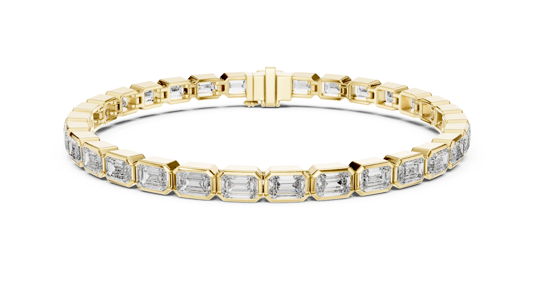 Elegant Emerald-Cut Lab-Grown Diamond Bracelet in 14K/18K Rose Gold