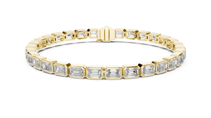 Elegant Emerald-Cut Lab-Grown Diamond Bracelet in 14K/18K Rose Gold