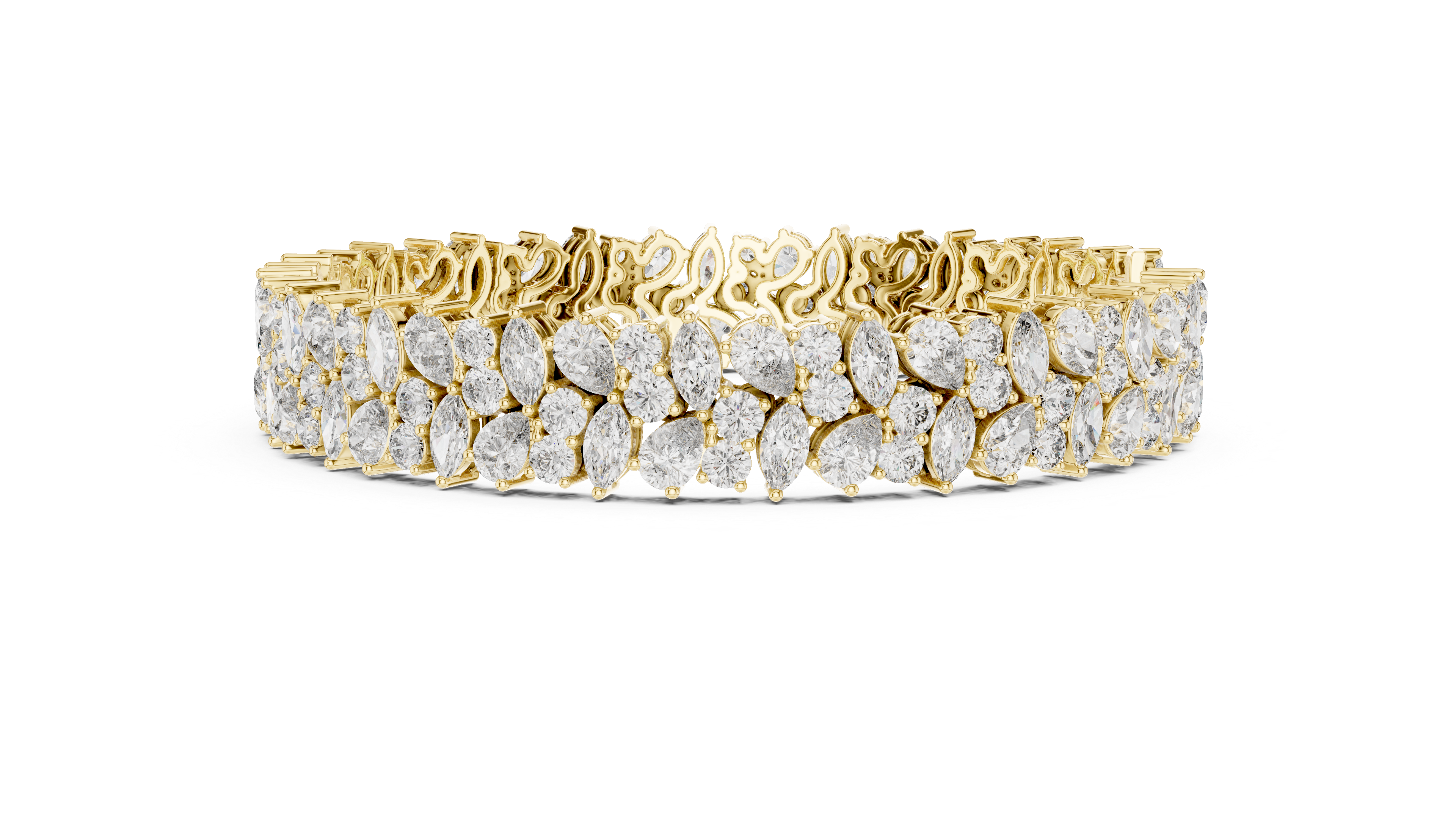 Luxury Marquise-Cut Lab-Grown Diamond Wide Bracelet in 14K/18K Rose Gold