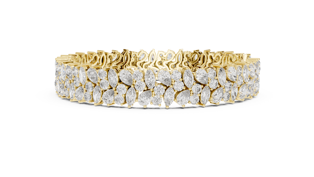 Luxury Marquise-Cut Lab-Grown Diamond Wide Bracelet in 14K/18K Rose Gold