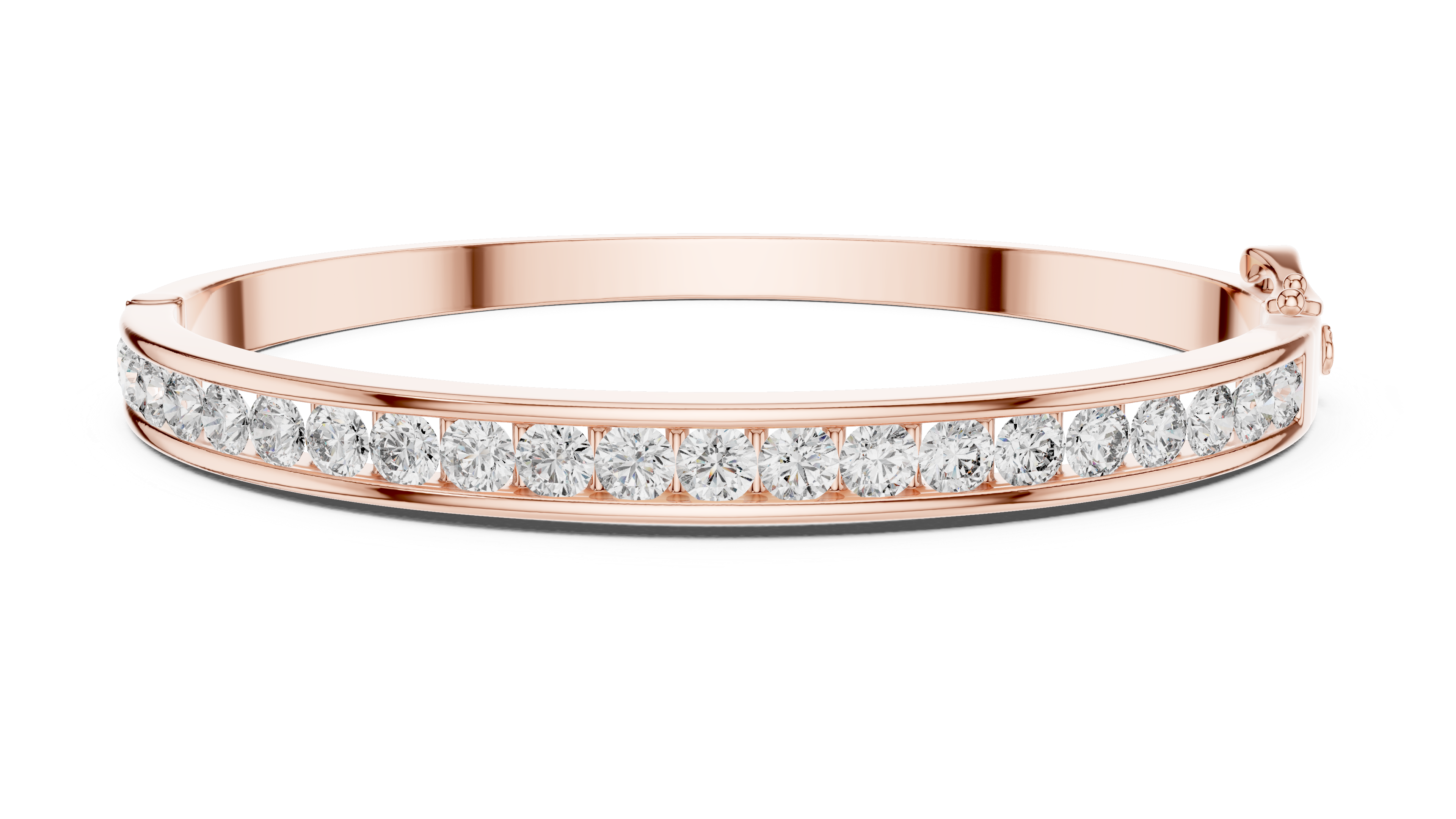 Elegant Lab-Grown Diamond Bangle Bracelet in 14K/18K Rose Gold