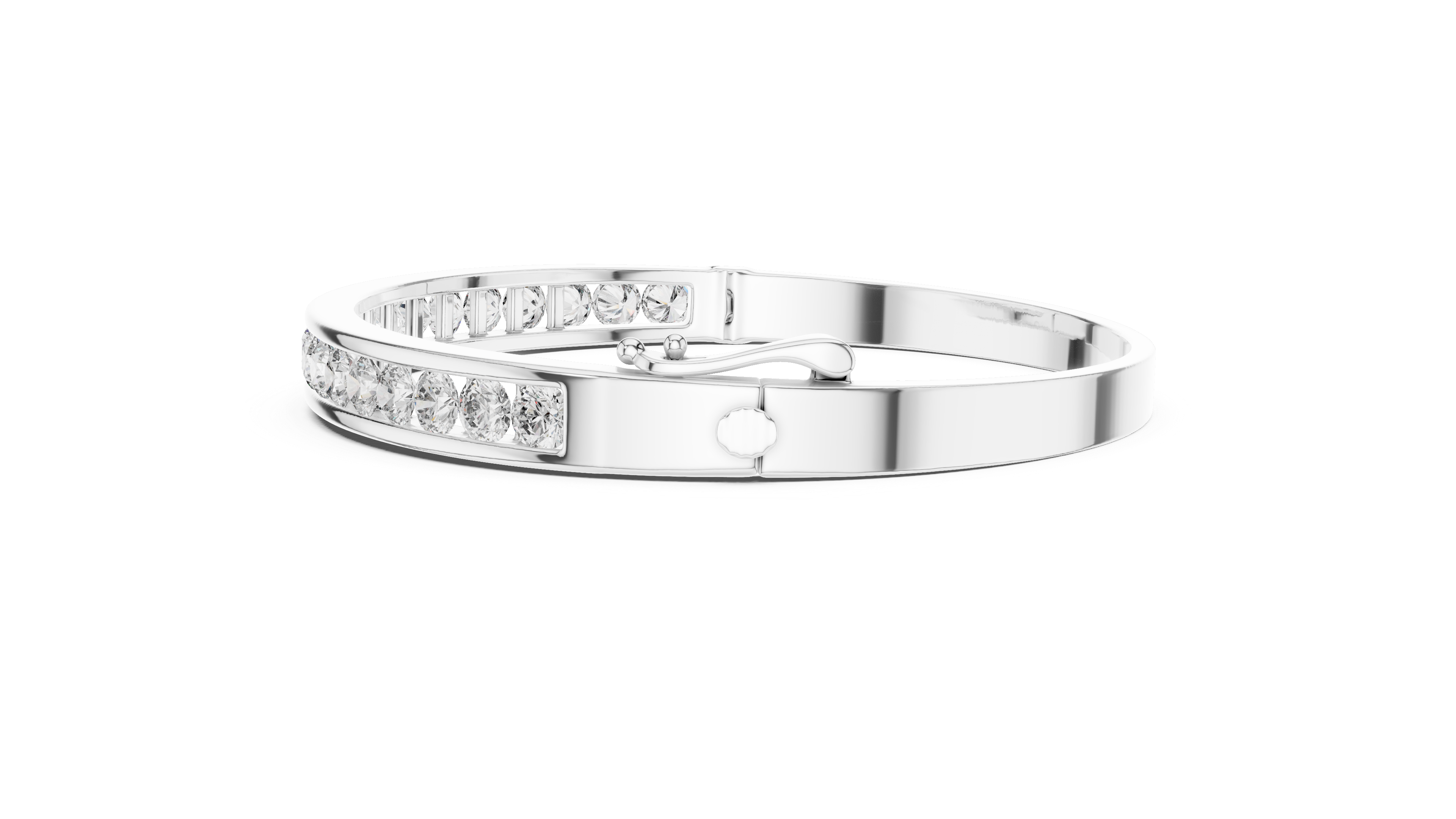 Elegant Lab-Grown Diamond Bangle Bracelet in 14K/18K Rose Gold