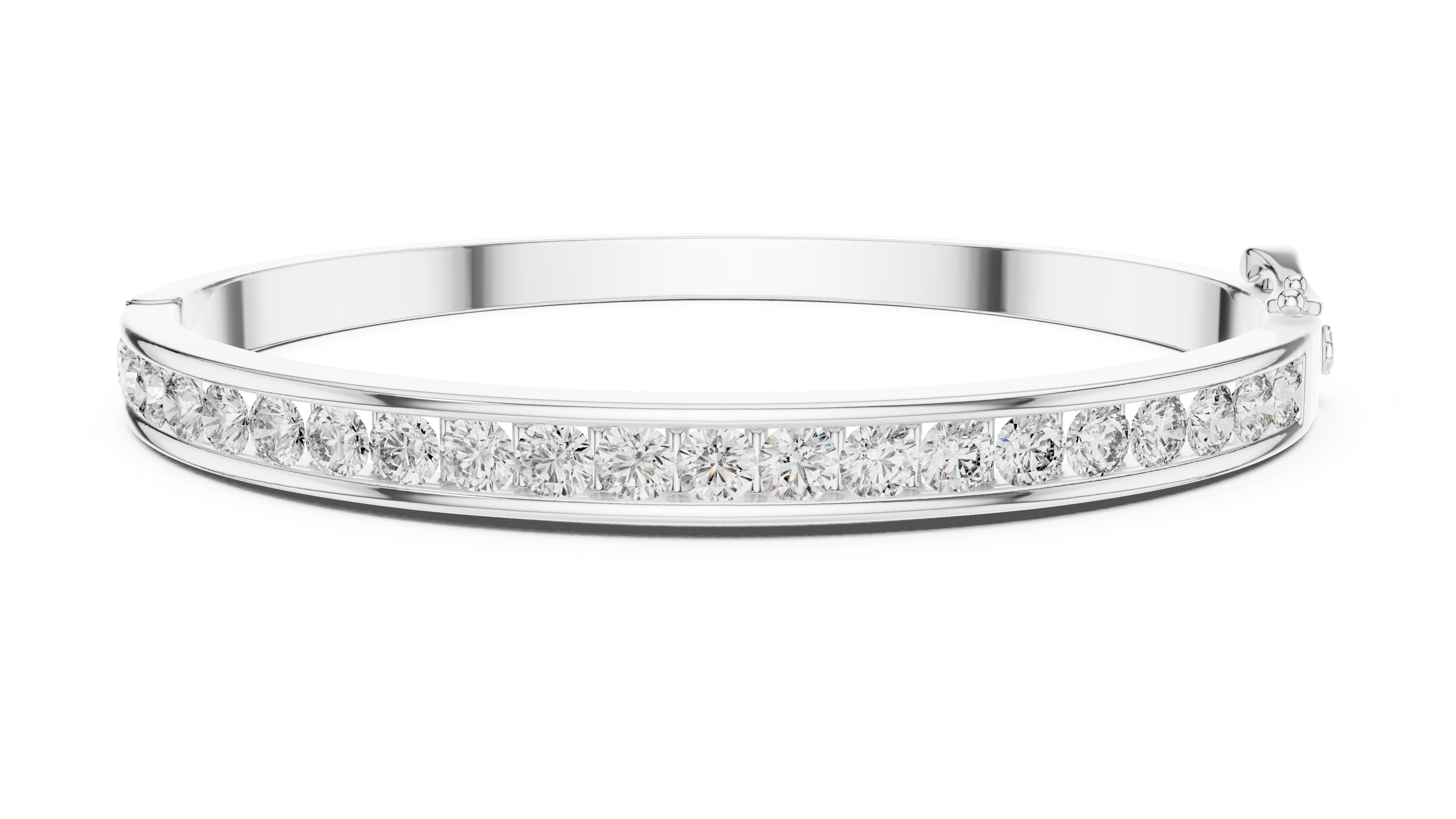 Elegant Lab-Grown Diamond Bangle Bracelet in 14K/18K Rose Gold
