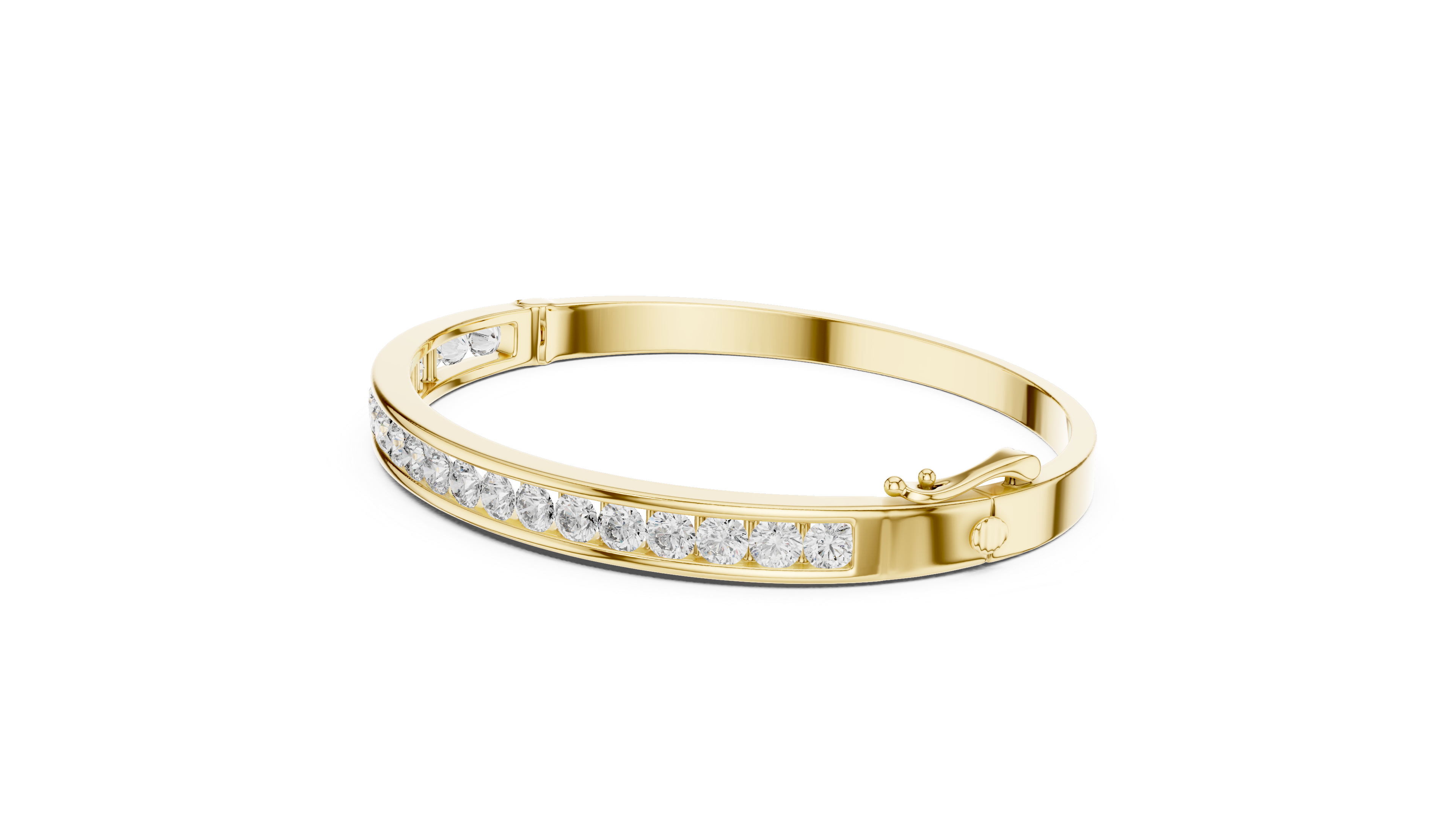Elegant Lab-Grown Diamond Bangle Bracelet in 14K/18K Rose Gold
