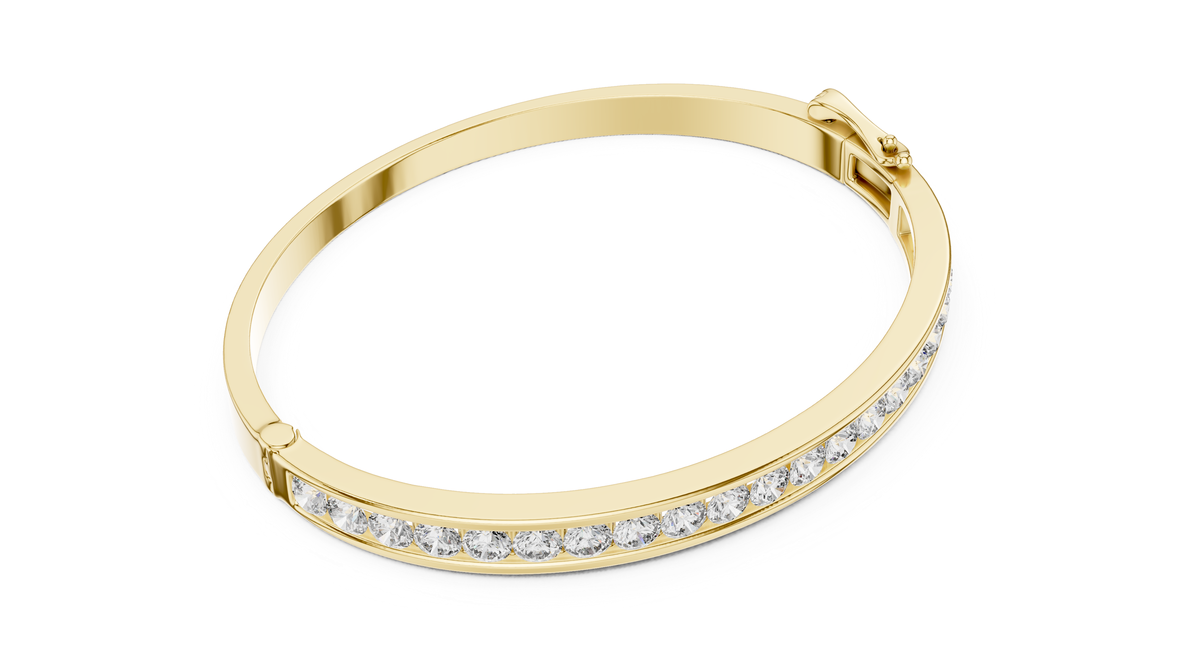Elegant Lab-Grown Diamond Bangle Bracelet in 14K/18K Rose Gold