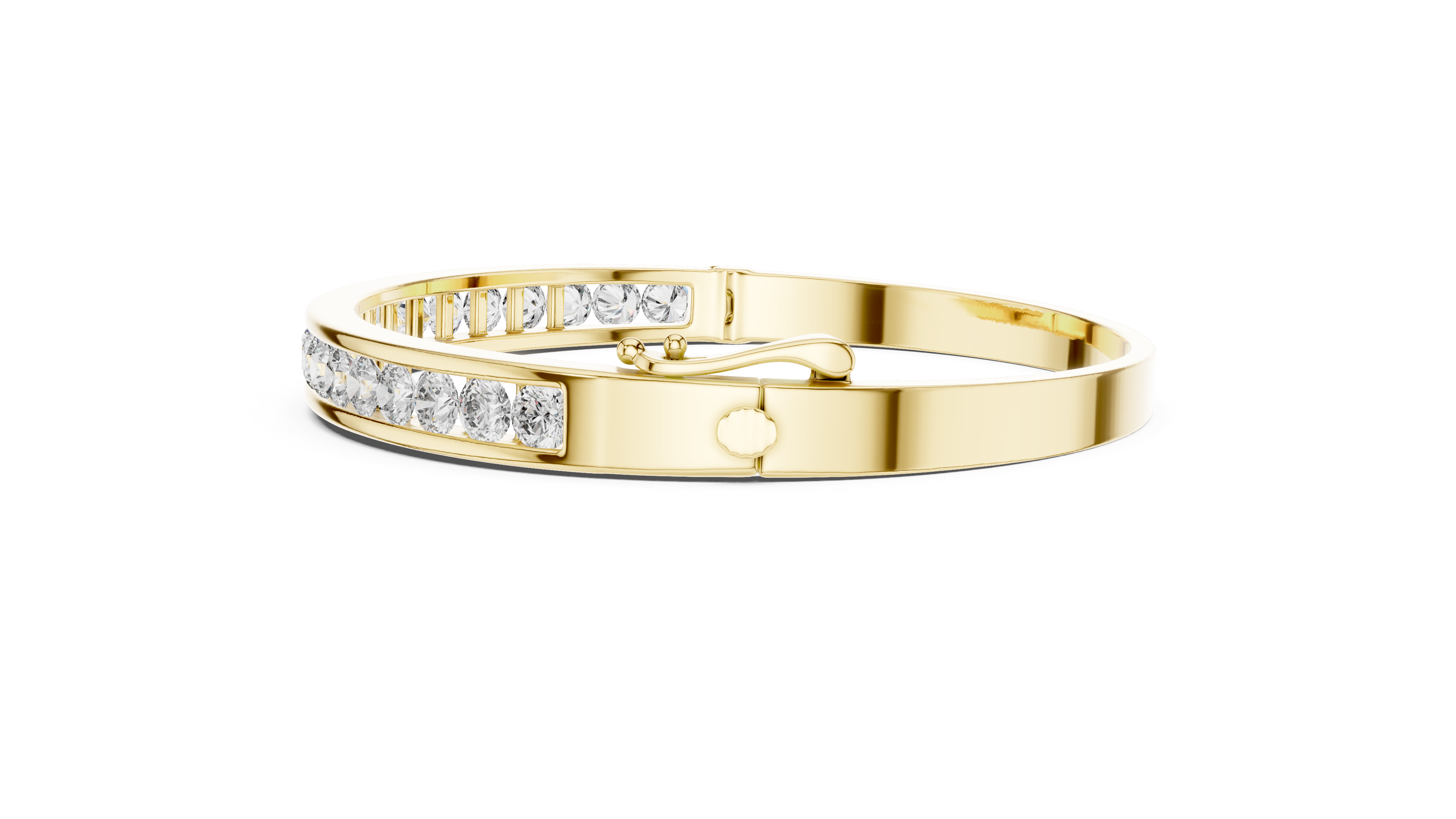 Elegant Lab-Grown Diamond Bangle Bracelet in 14K/18K Rose Gold
