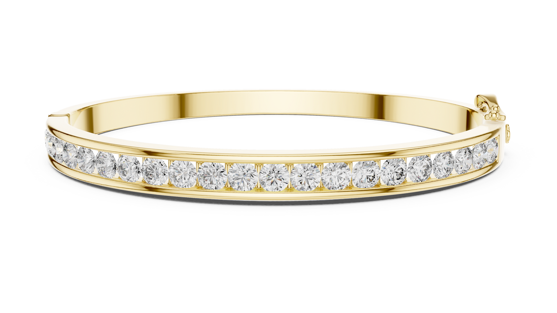 Elegant Lab-Grown Diamond Bangle Bracelet in 14K/18K Rose Gold