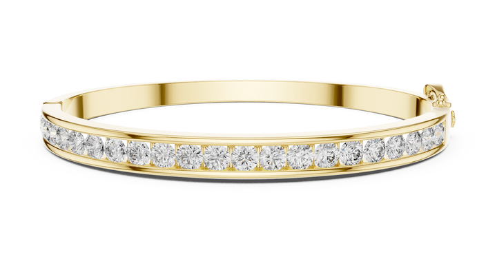 Elegant Lab-Grown Diamond Bangle Bracelet in 14K/18K Rose Gold