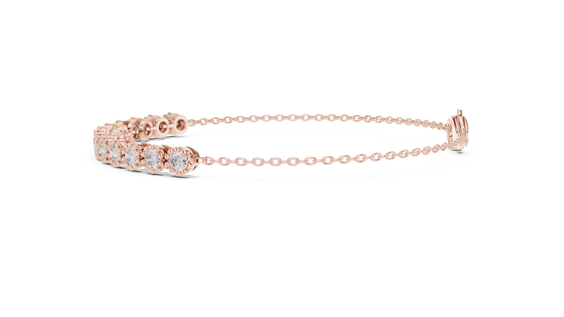 Elegant Lab-Grown Diamond Chain Bracelet in 14K/18K Rose Gold