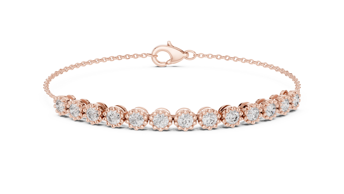 Elegant Lab-Grown Diamond Chain Bracelet in 14K/18K Rose Gold