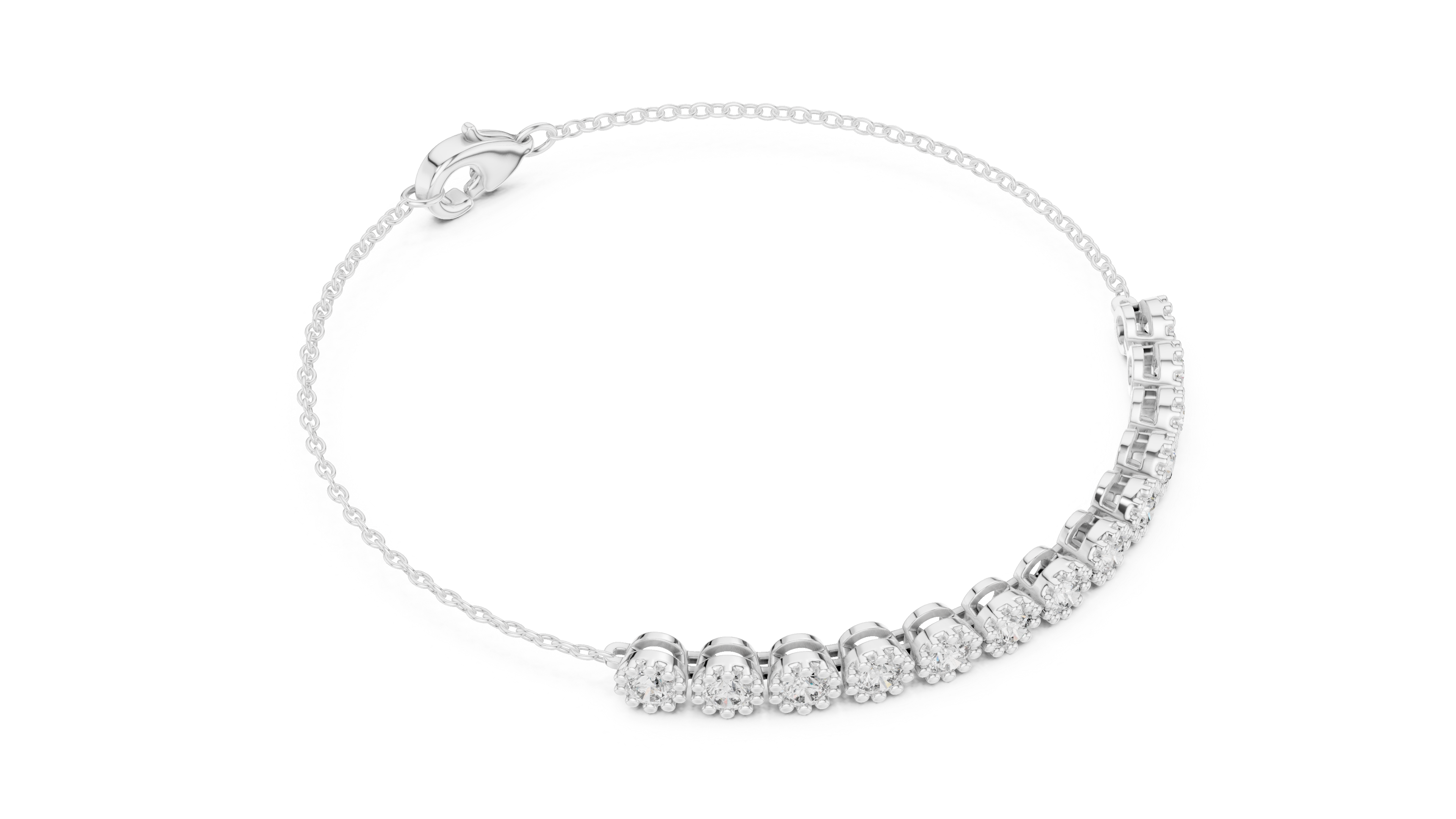 Elegant Lab-Grown Diamond Chain Bracelet in 14K/18K Rose Gold