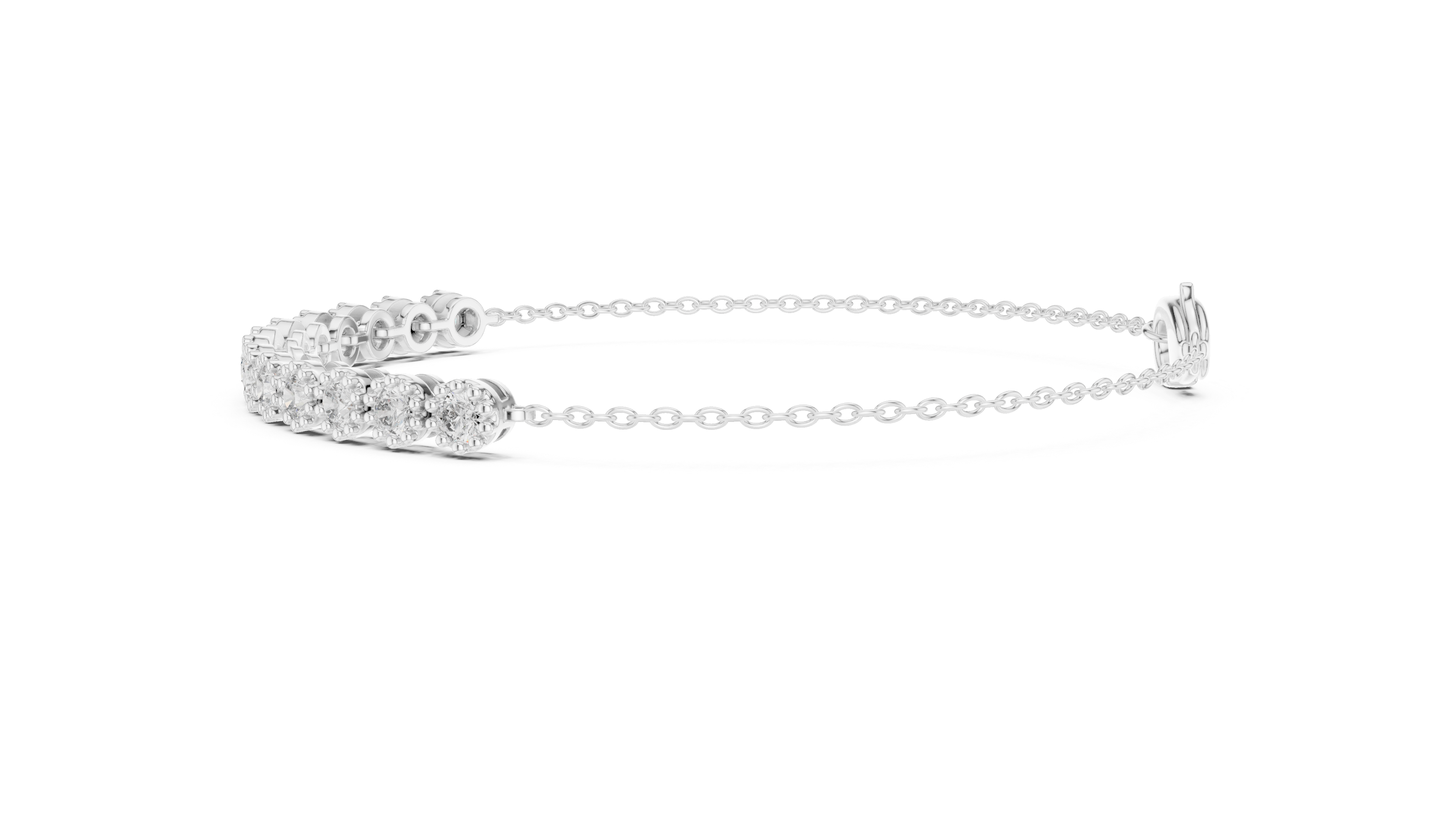 Elegant Lab-Grown Diamond Chain Bracelet in 14K/18K Rose Gold