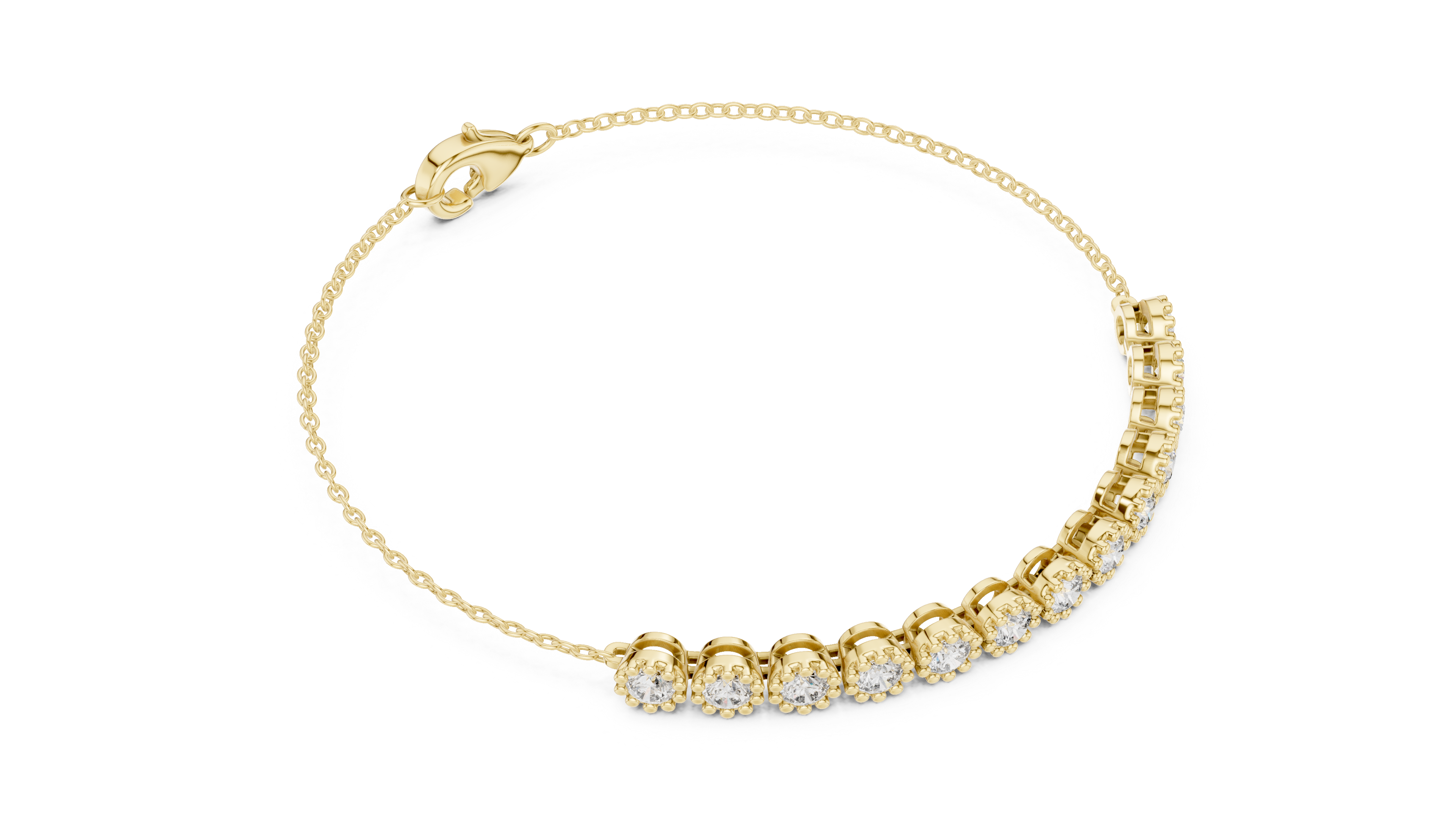 Elegant Lab-Grown Diamond Chain Bracelet in 14K/18K Rose Gold